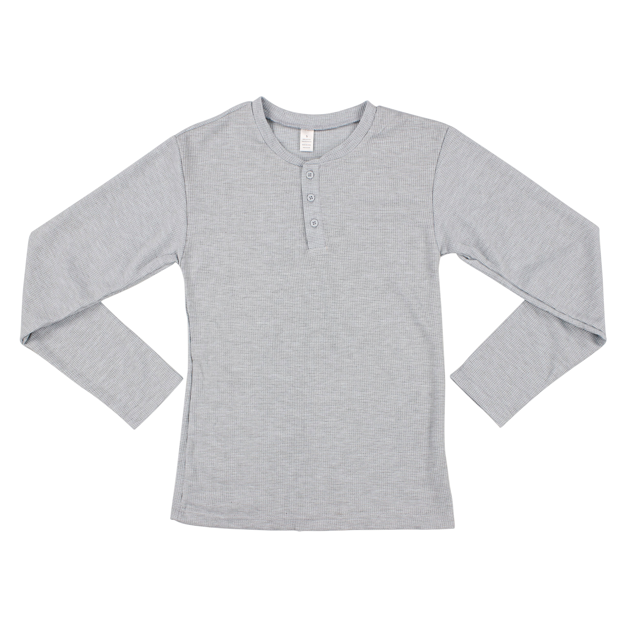 young men's heather gray thermal henley shirt