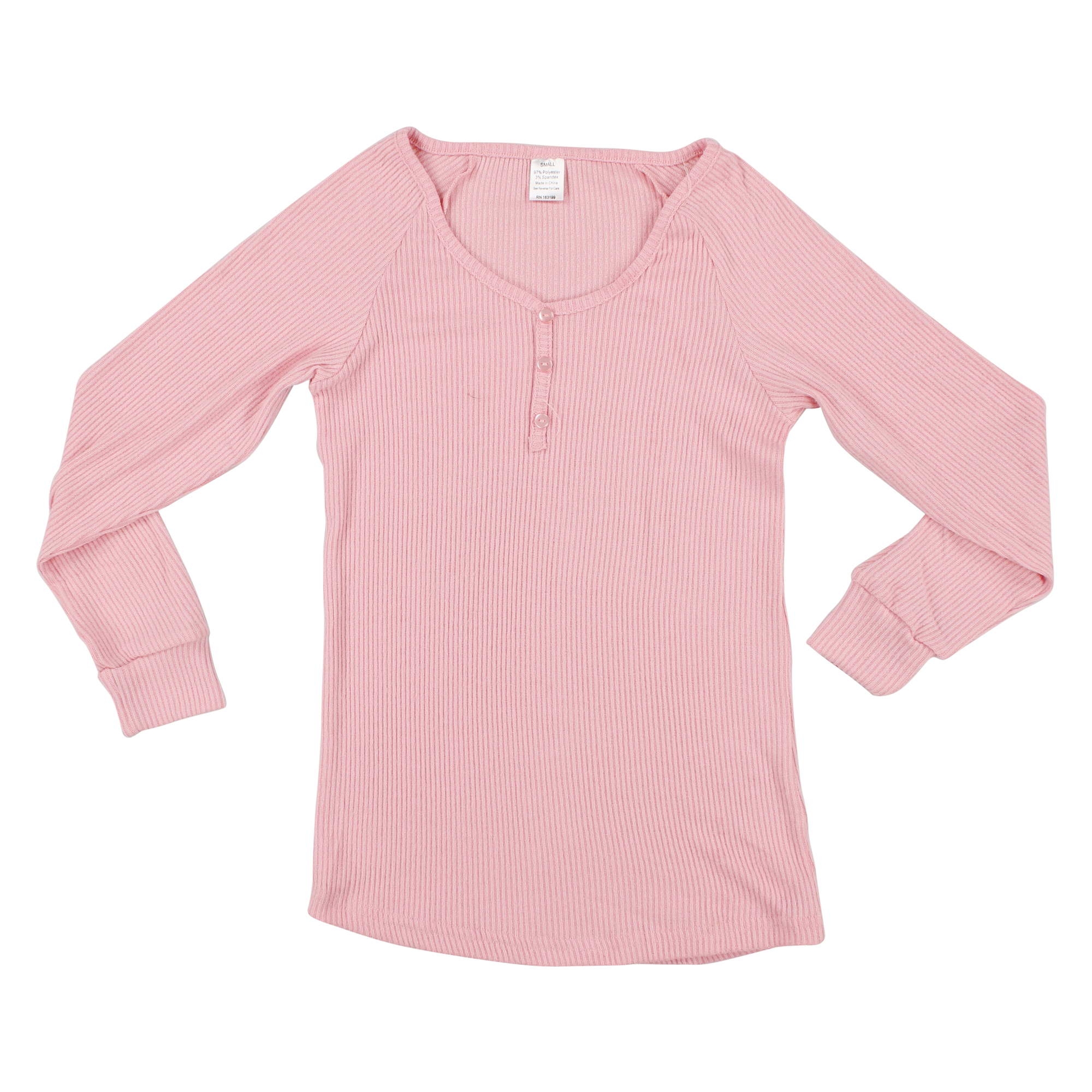juniors pink rib knit henley lounge top