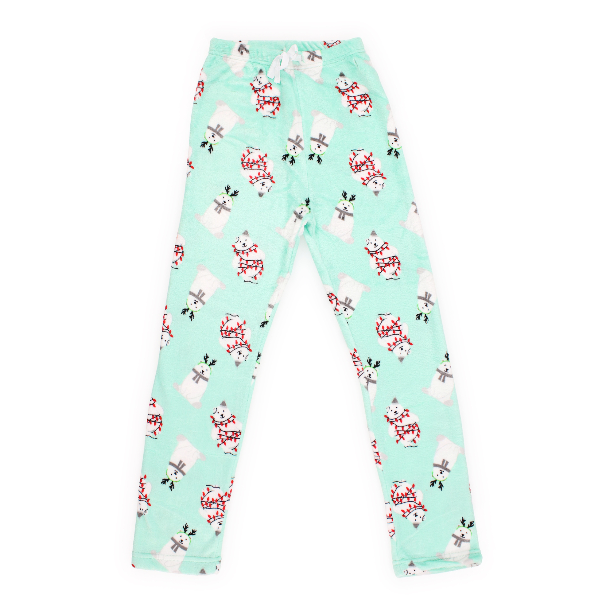 juniors plush lounge pants - polar bear