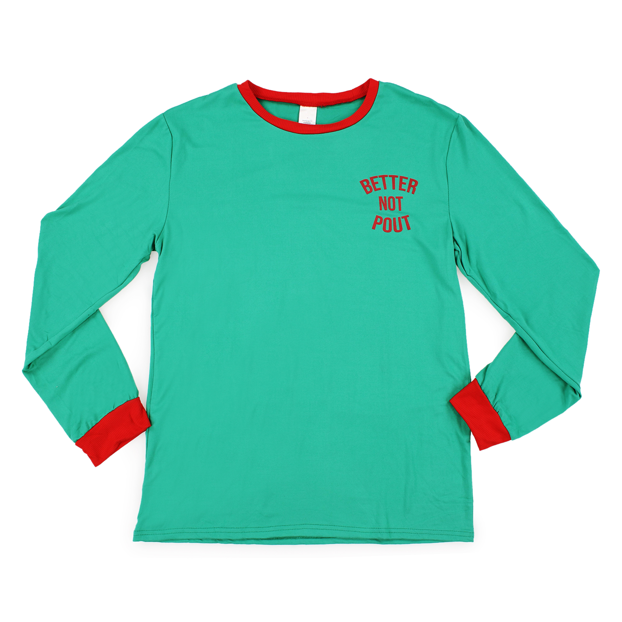 young men's holiday pajama top - better not pout