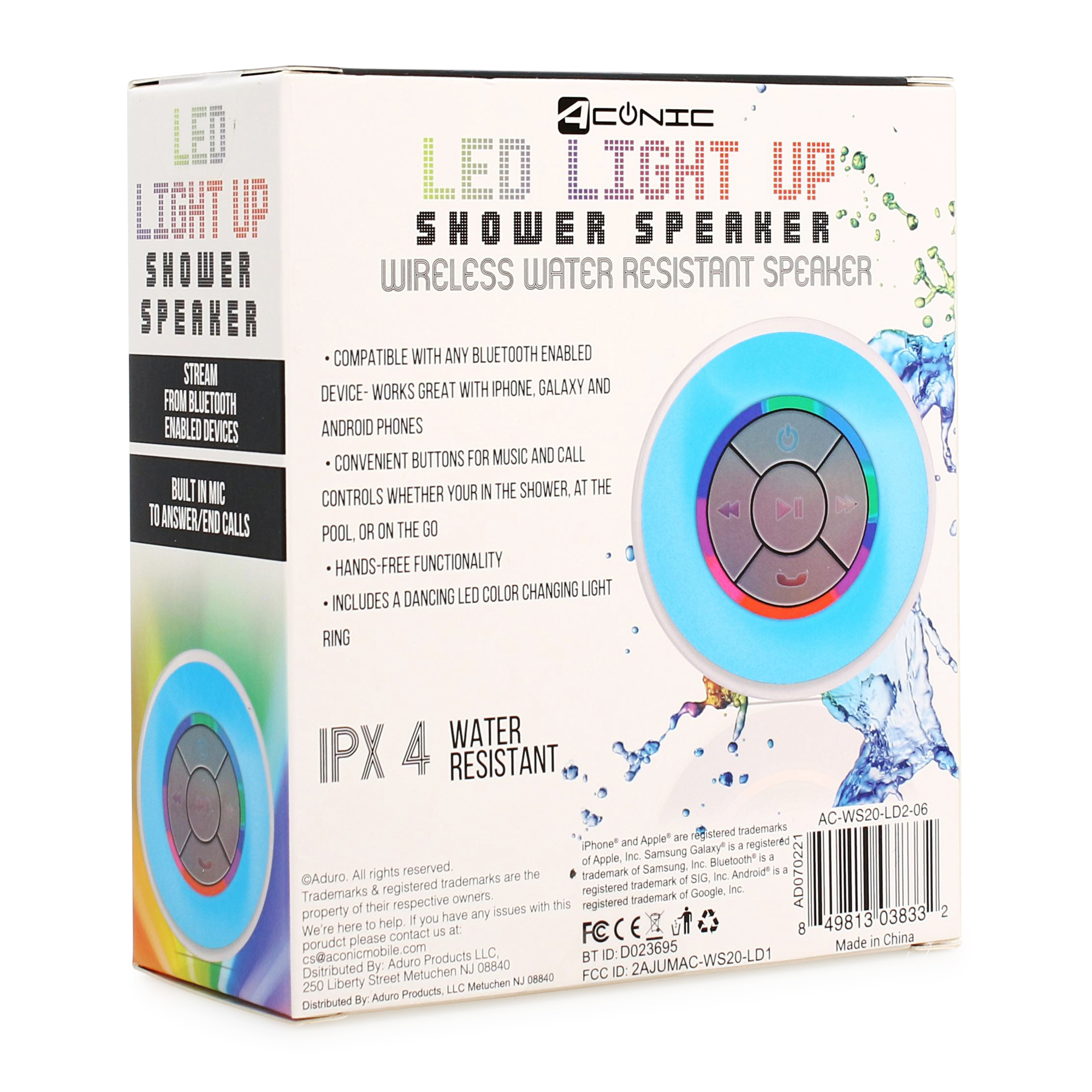 LED light up bluetooth shower speaker white Five Below