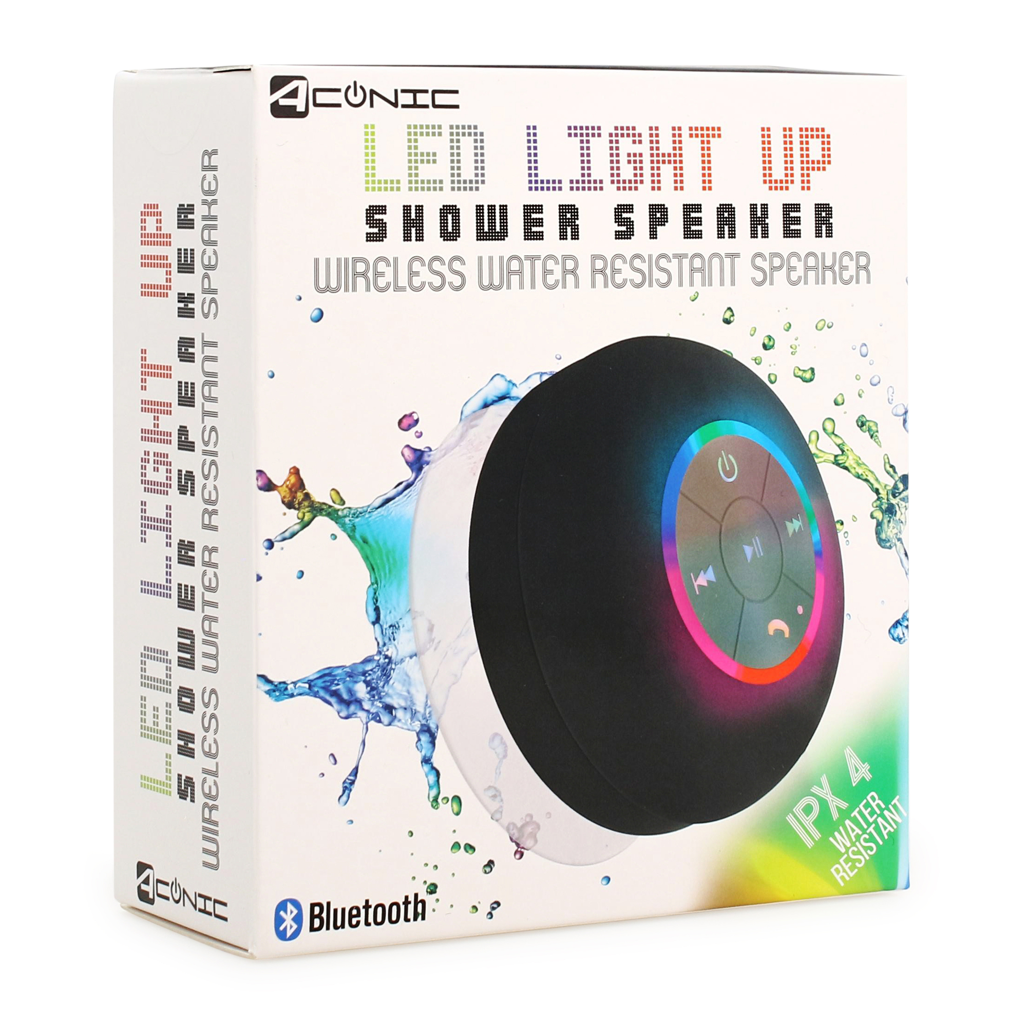 Five Below LED light up bluetooth shower speaker white