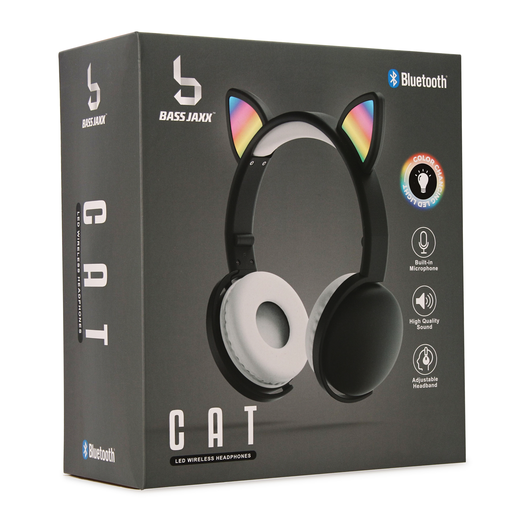 color-change LED cat ear bluetooth® headphones with mic