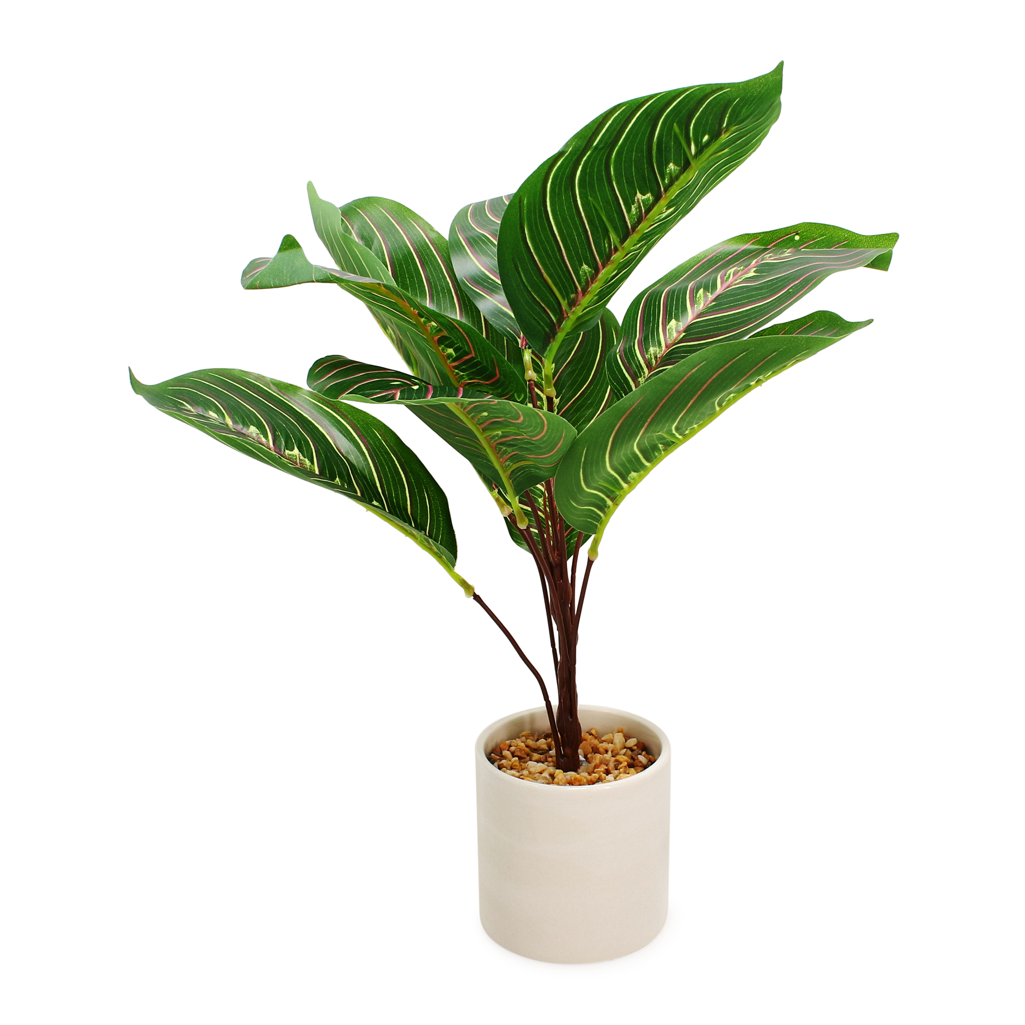faux house plant white pot 11in