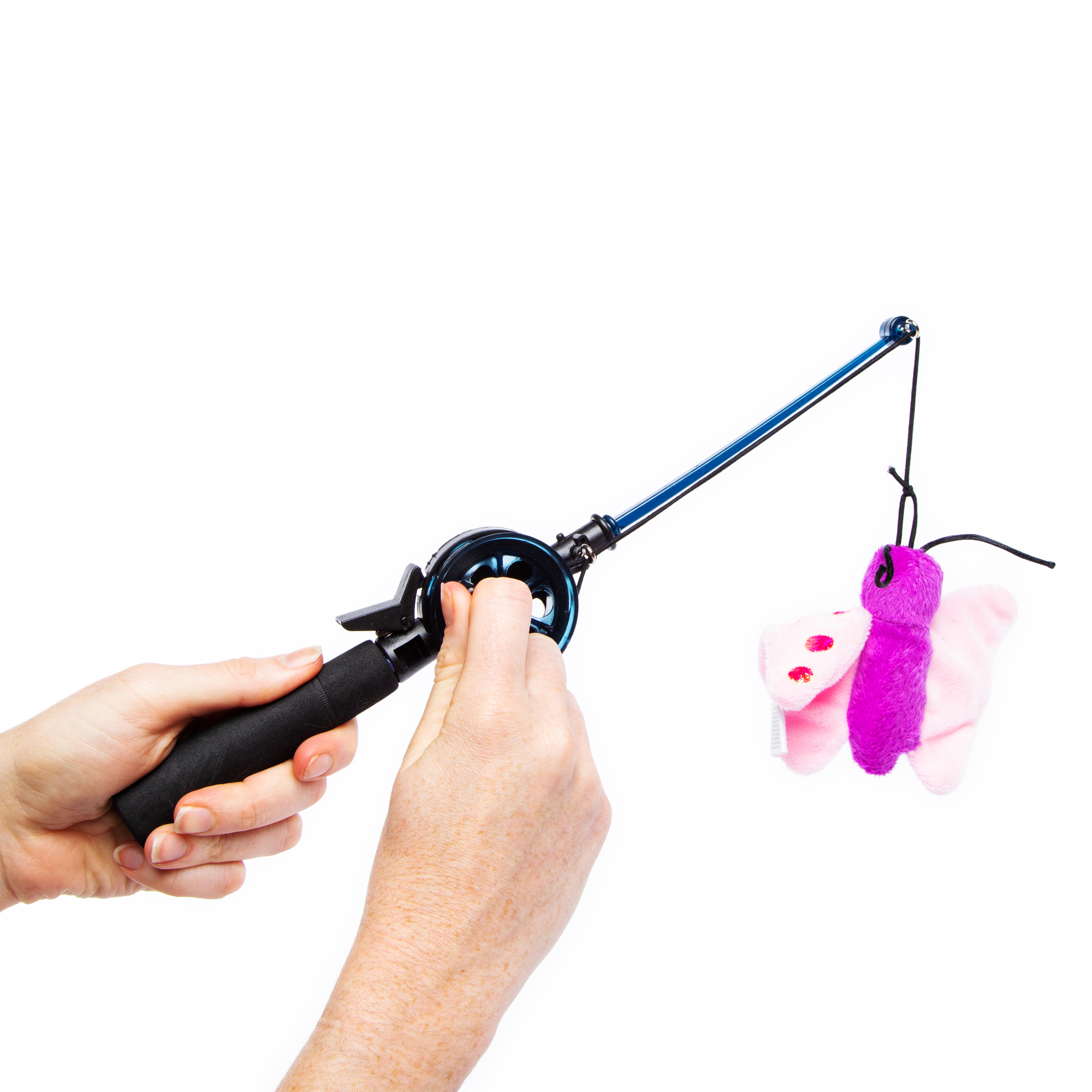 cat fishing rod with crinkle plush toy