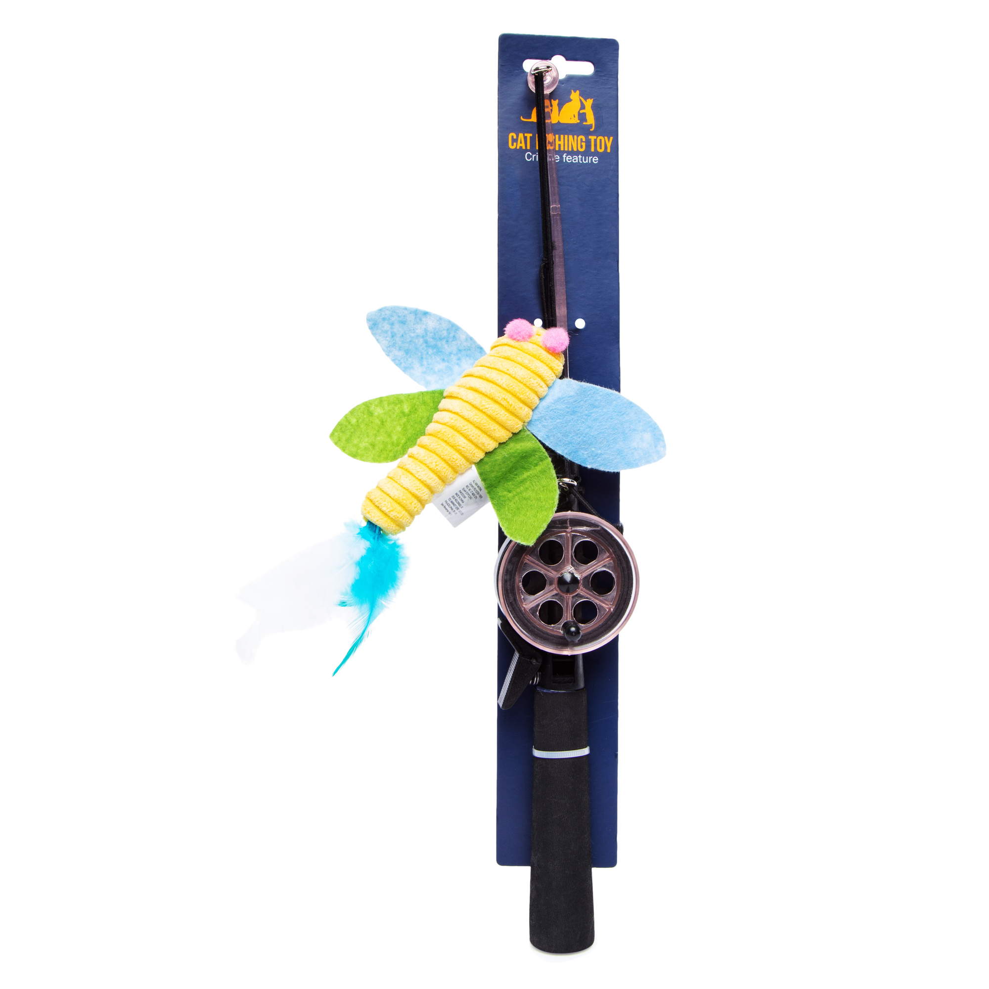 Five Below Cat fishing rod with crinkle plush toy