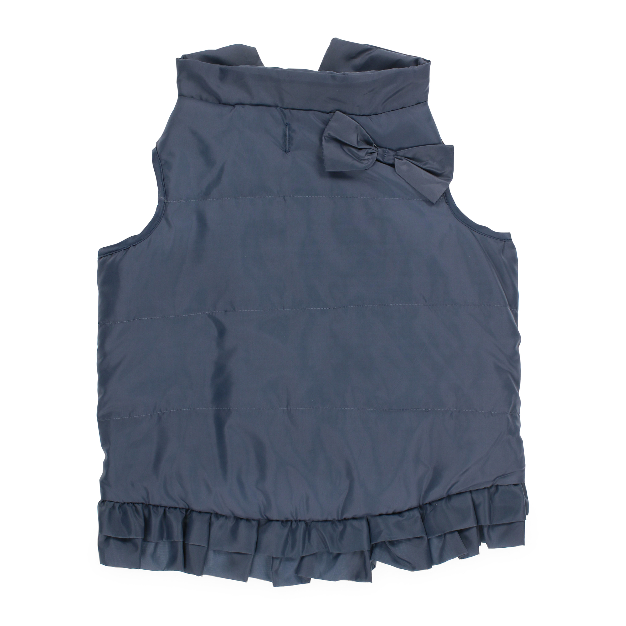 pet puffer jacket with ruffle & bow