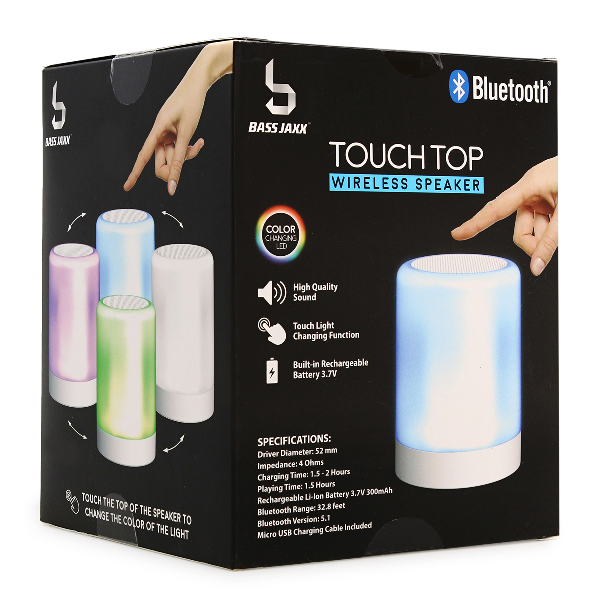touch top color-changing LED light bluetooth® speaker | Five