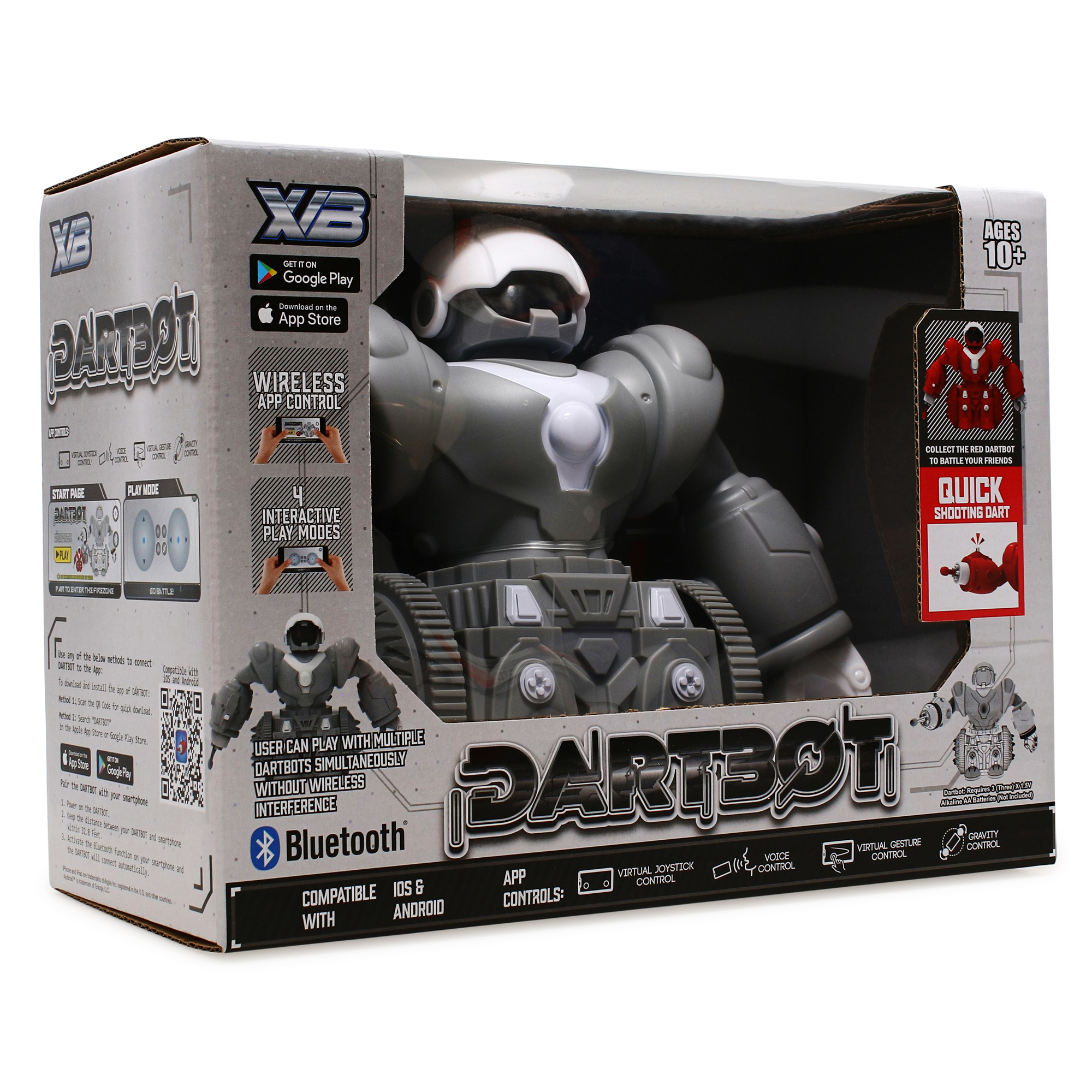 dartbot bluetooth® app controlled robot with dart shooter