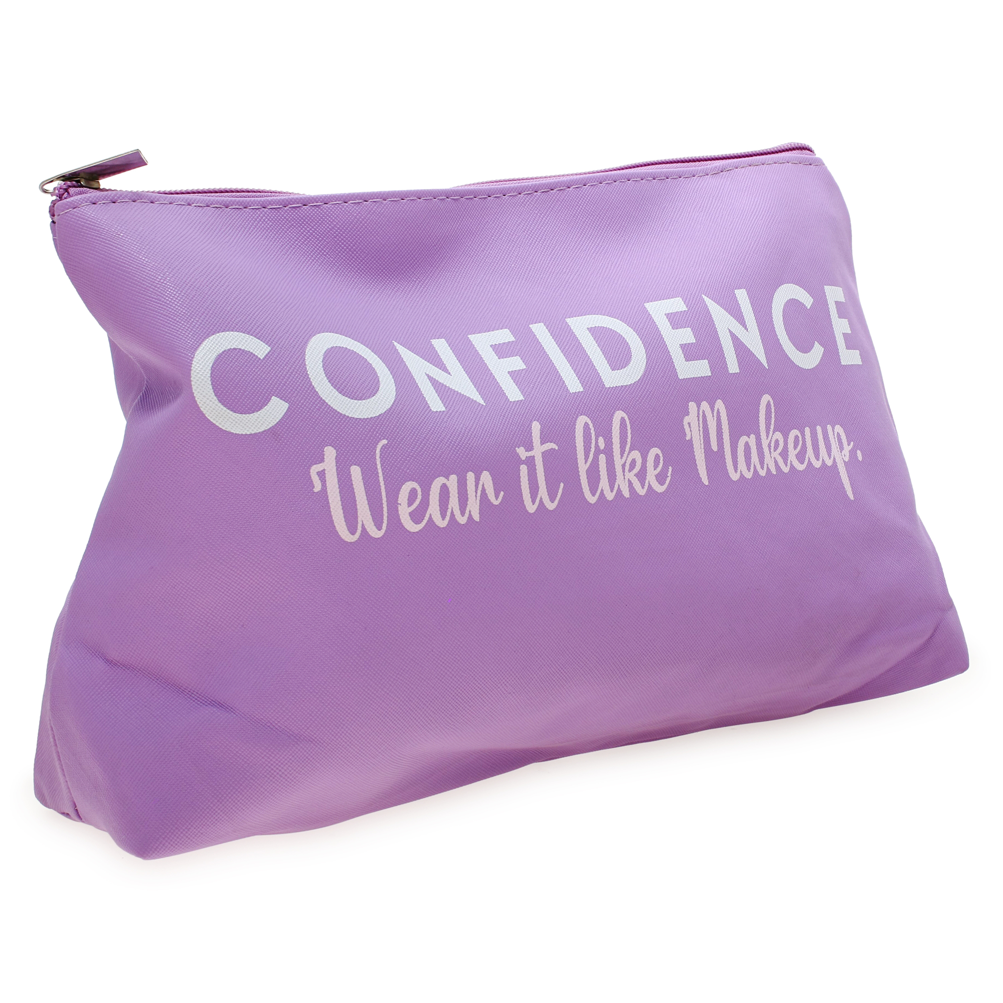 mauve makeup bag 13.25in - confidence