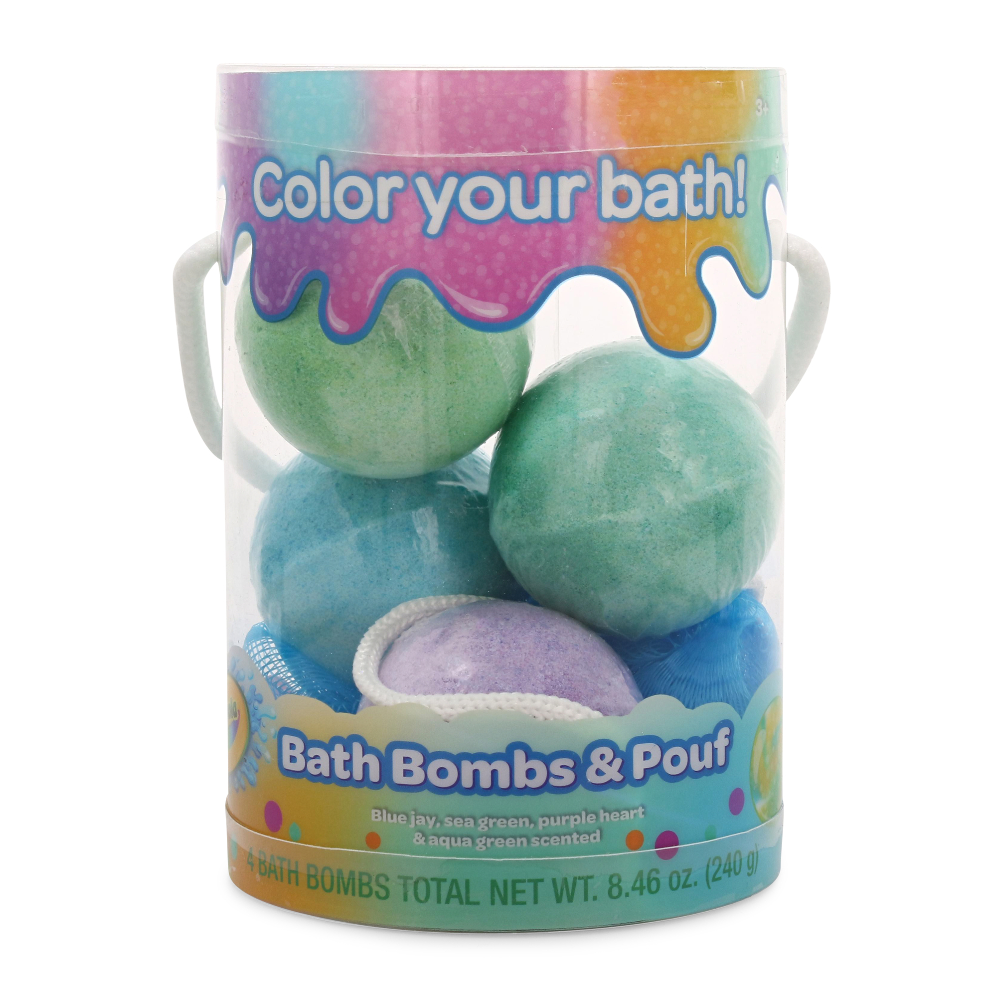 crayola® bath bombs & pouf 5-piece set