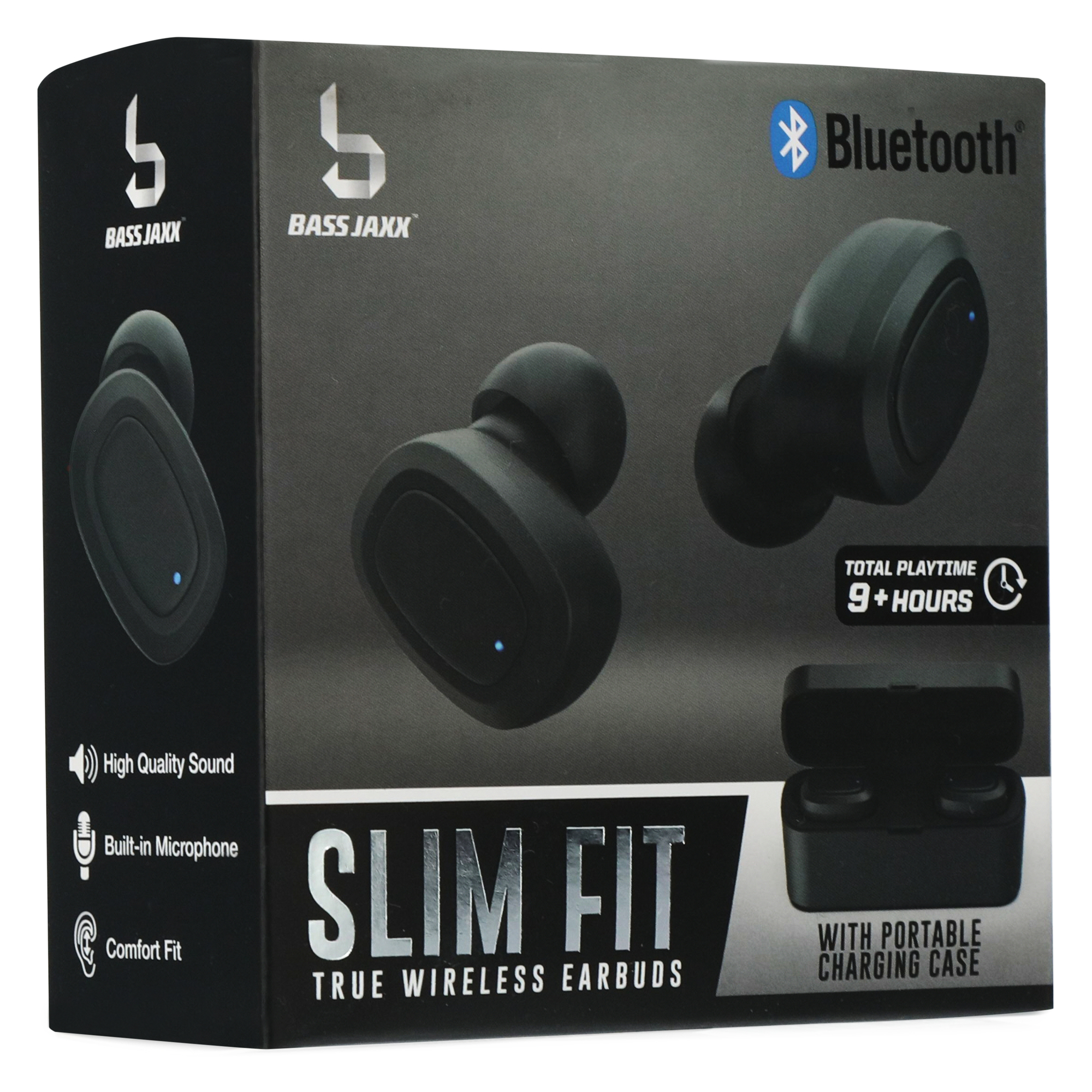 slim fit bluetooth® earbuds with charging case