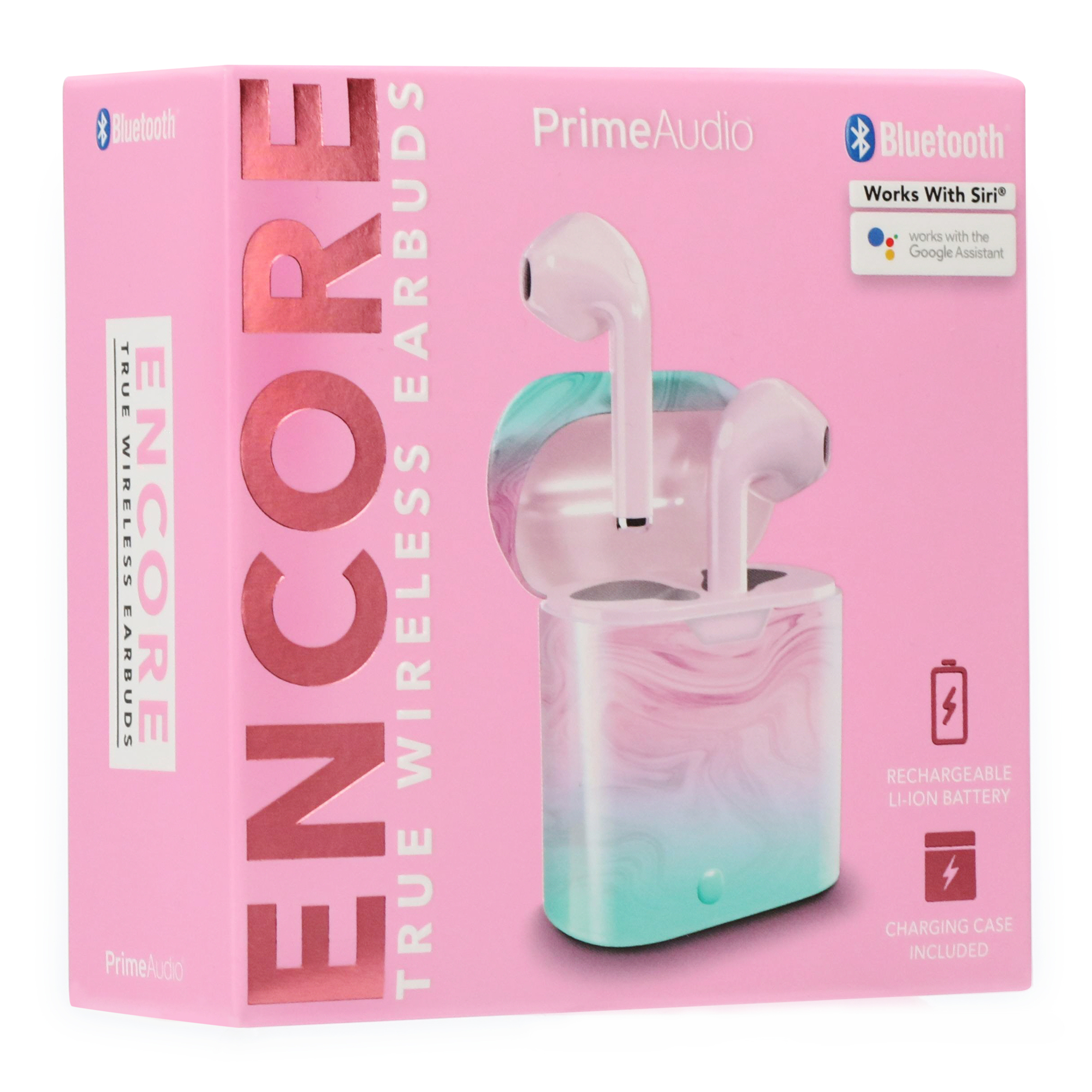 encore bluetooth earbuds with microphone pattern case blue marble Five Below