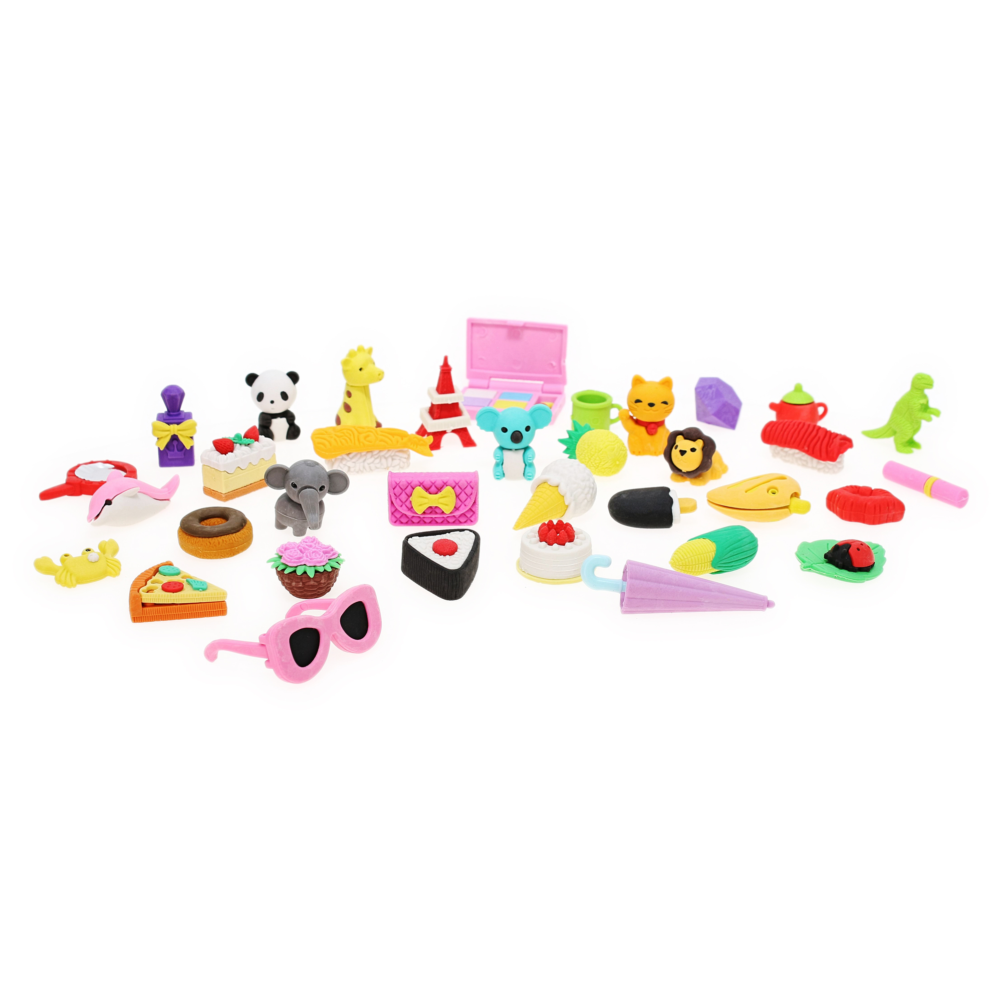Cute 3D Erasers Set 35-Count