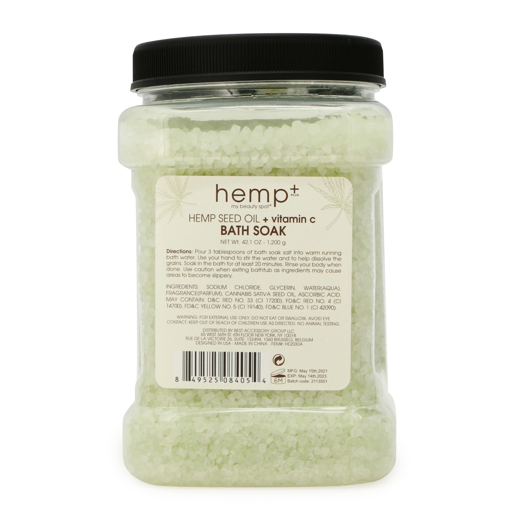 hemp+ bath soak with hemp oil & vitamin C 42oz
