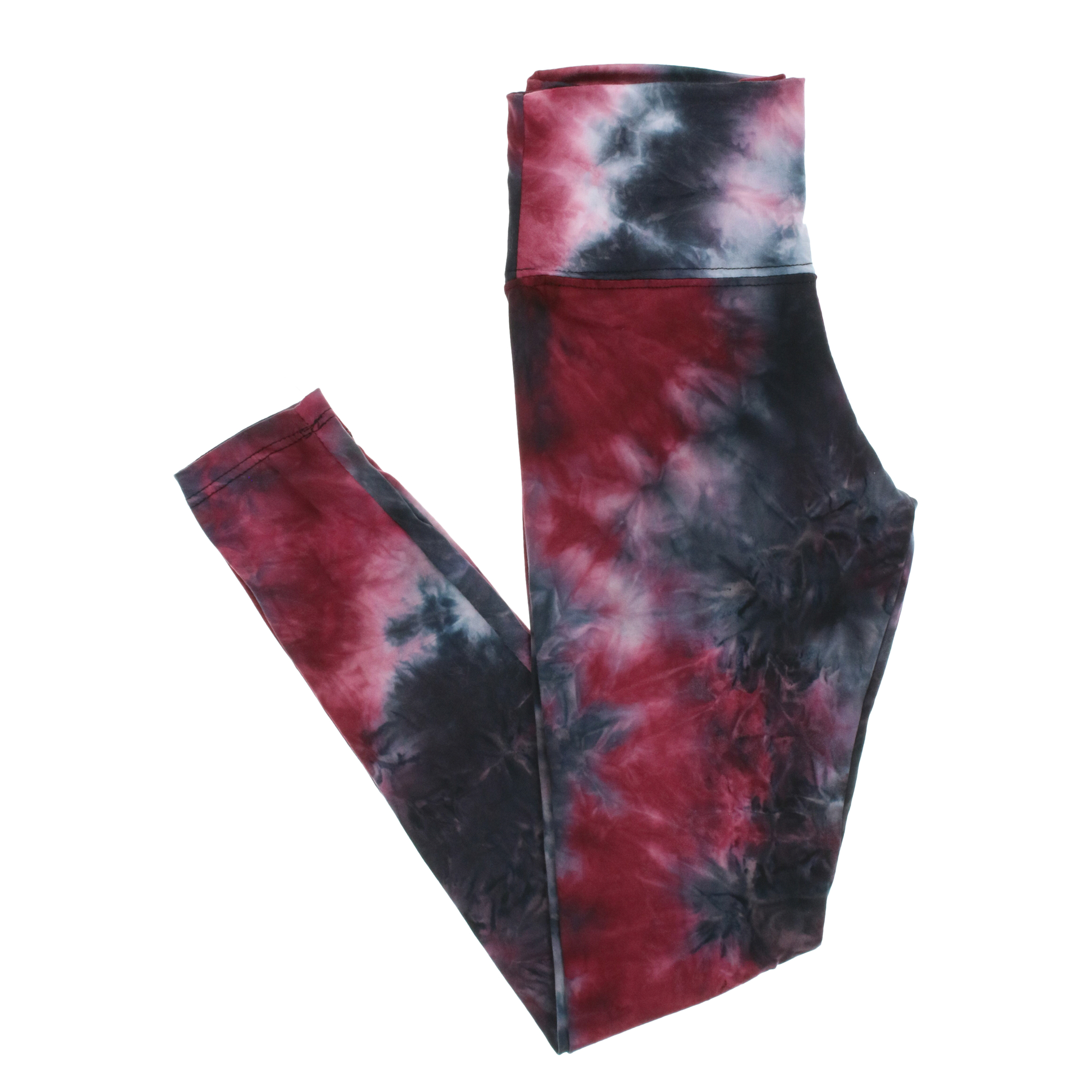 wine tie dye active leggings
