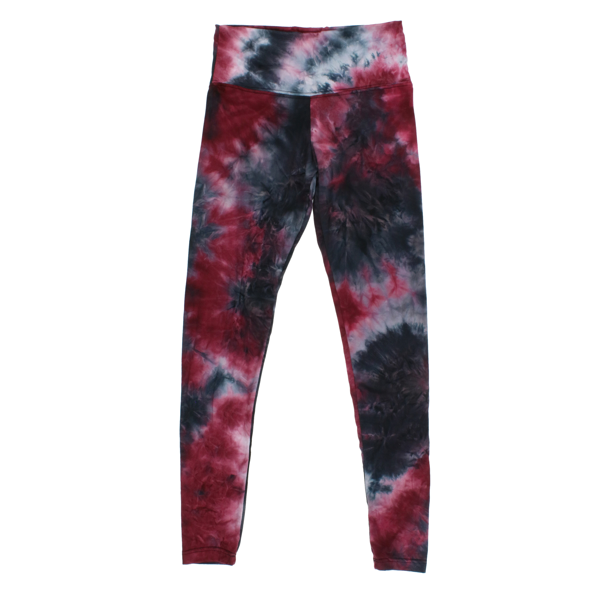 wine tie dye active leggings