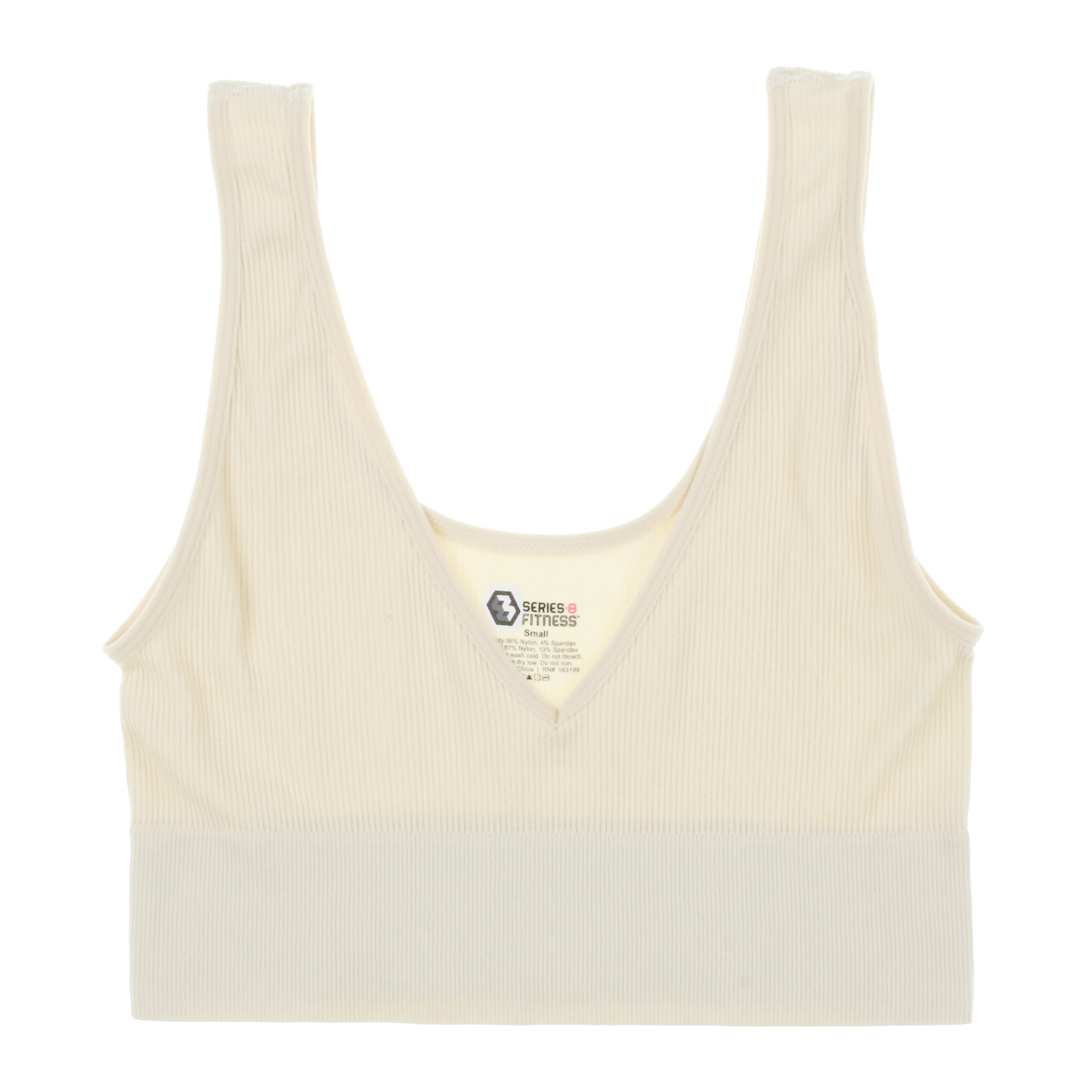 gray v neck ribbed bralette - small