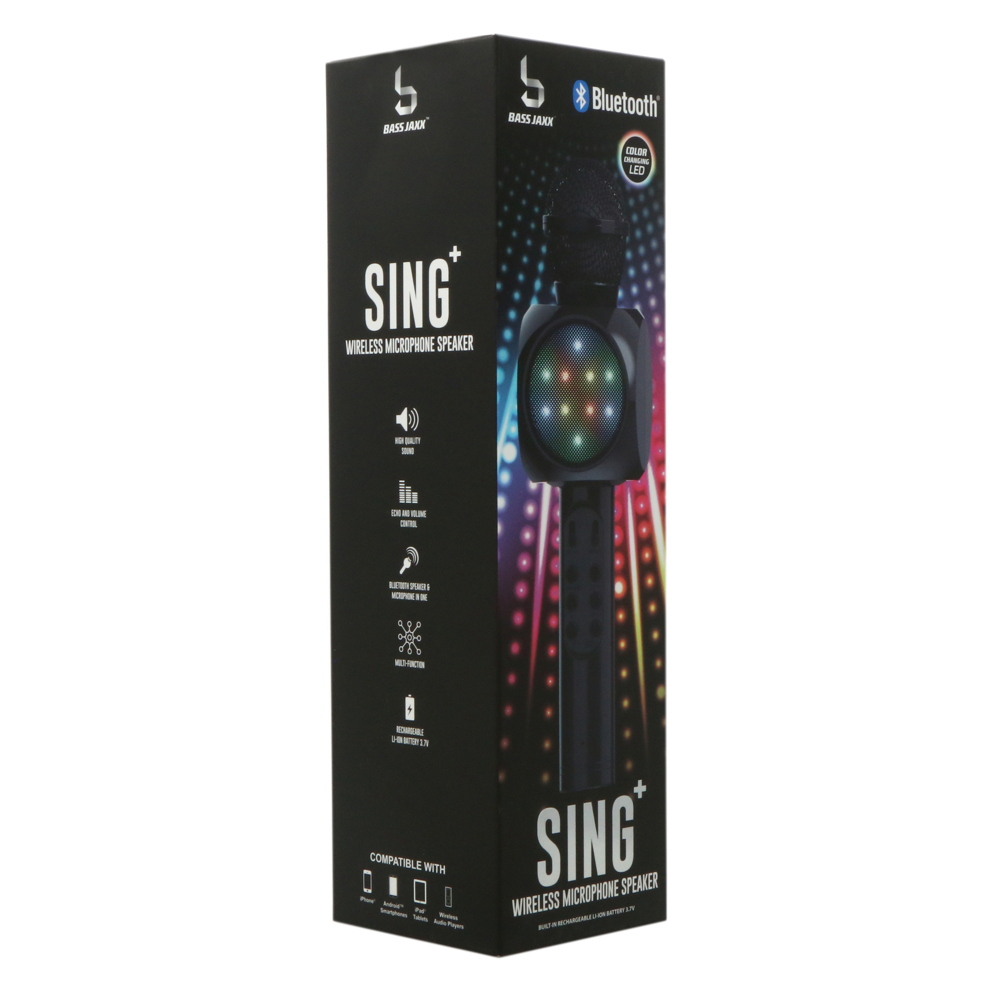 sing wireless bluetooth karaoke microphone with speaker LED