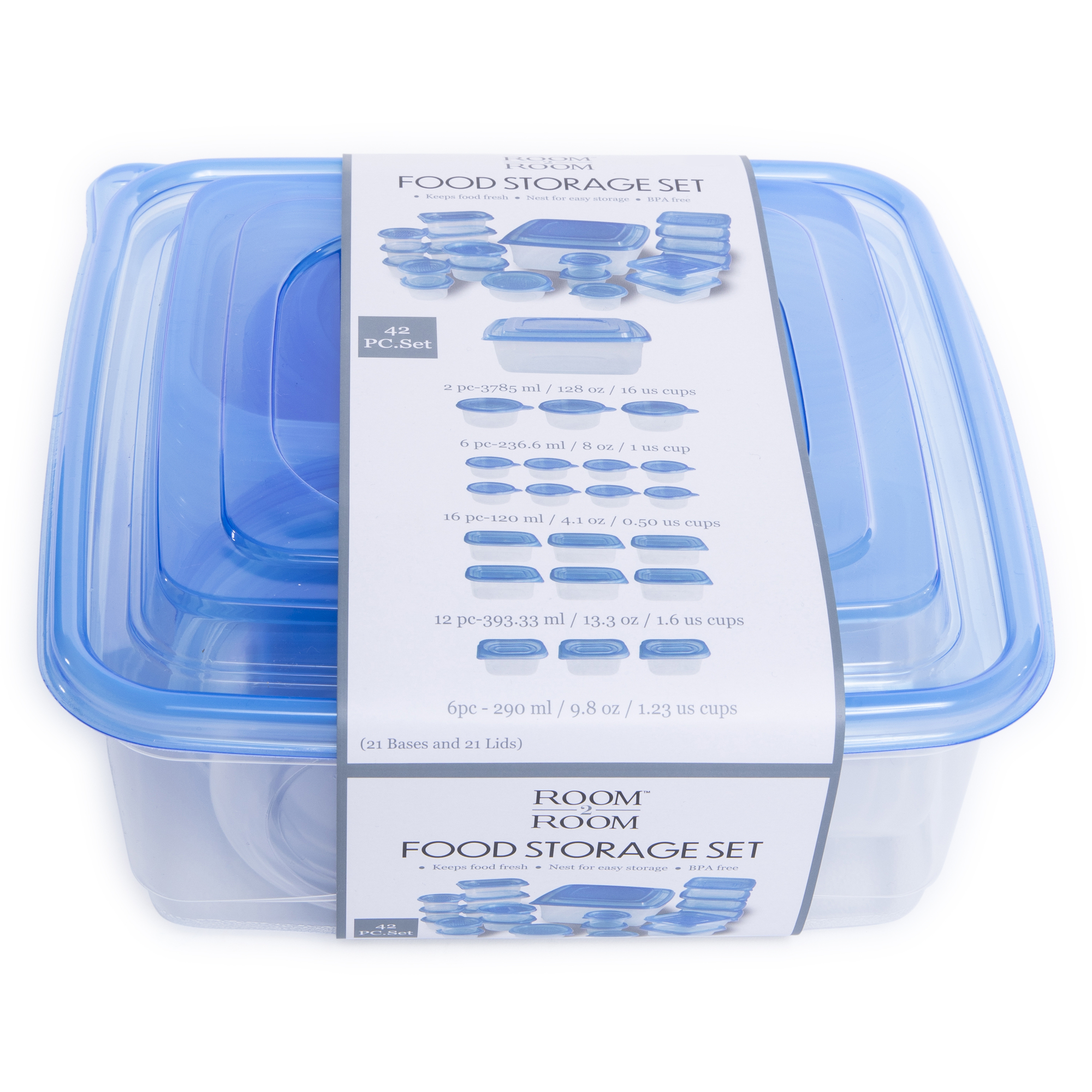 BPA-free food storage containers 42-piece set