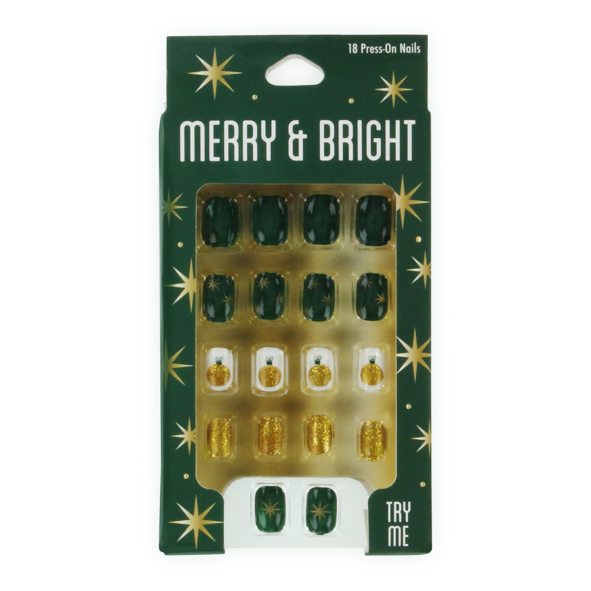 merry & bright press-on nails 18-piece set