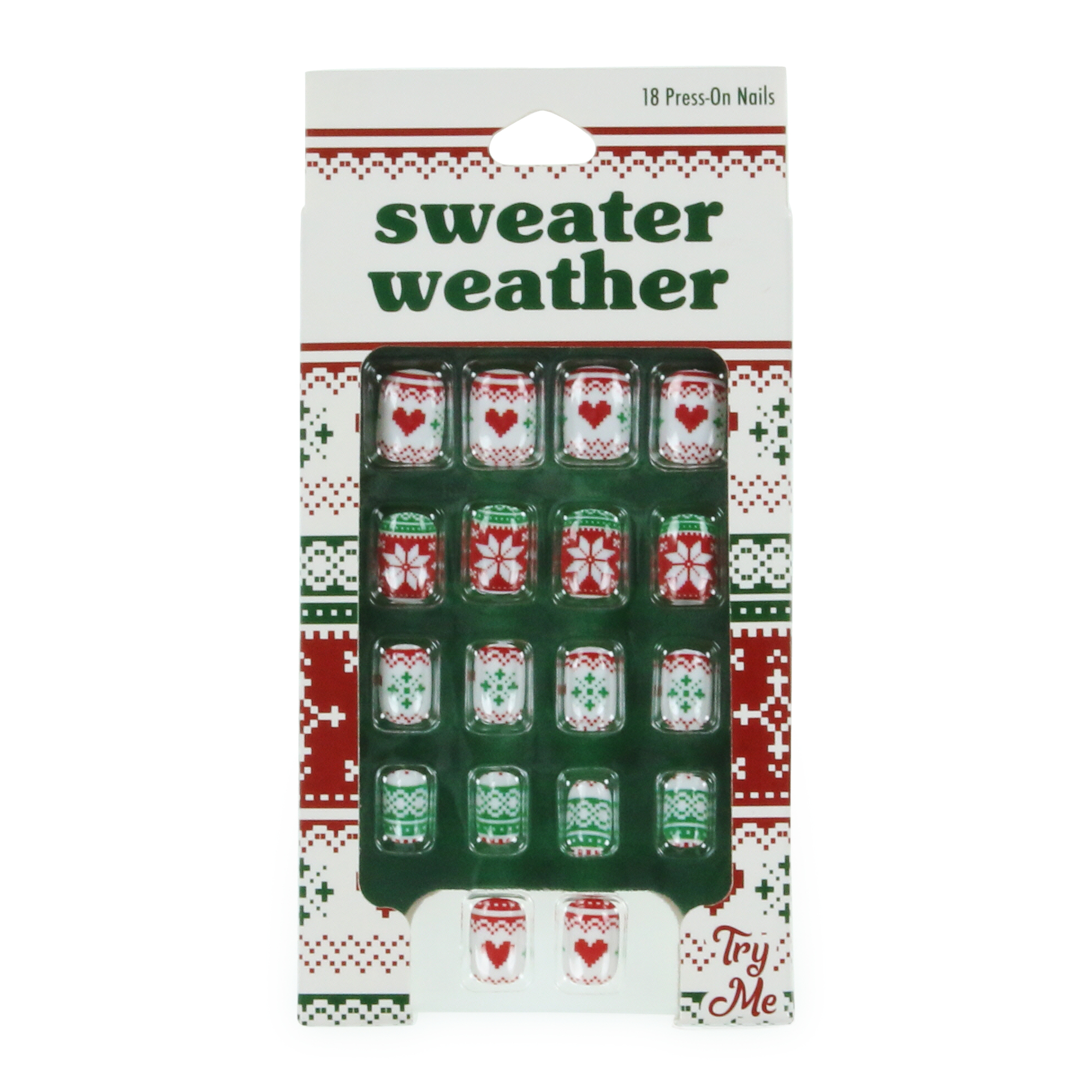 sweater weather press-on nails 18-piece set