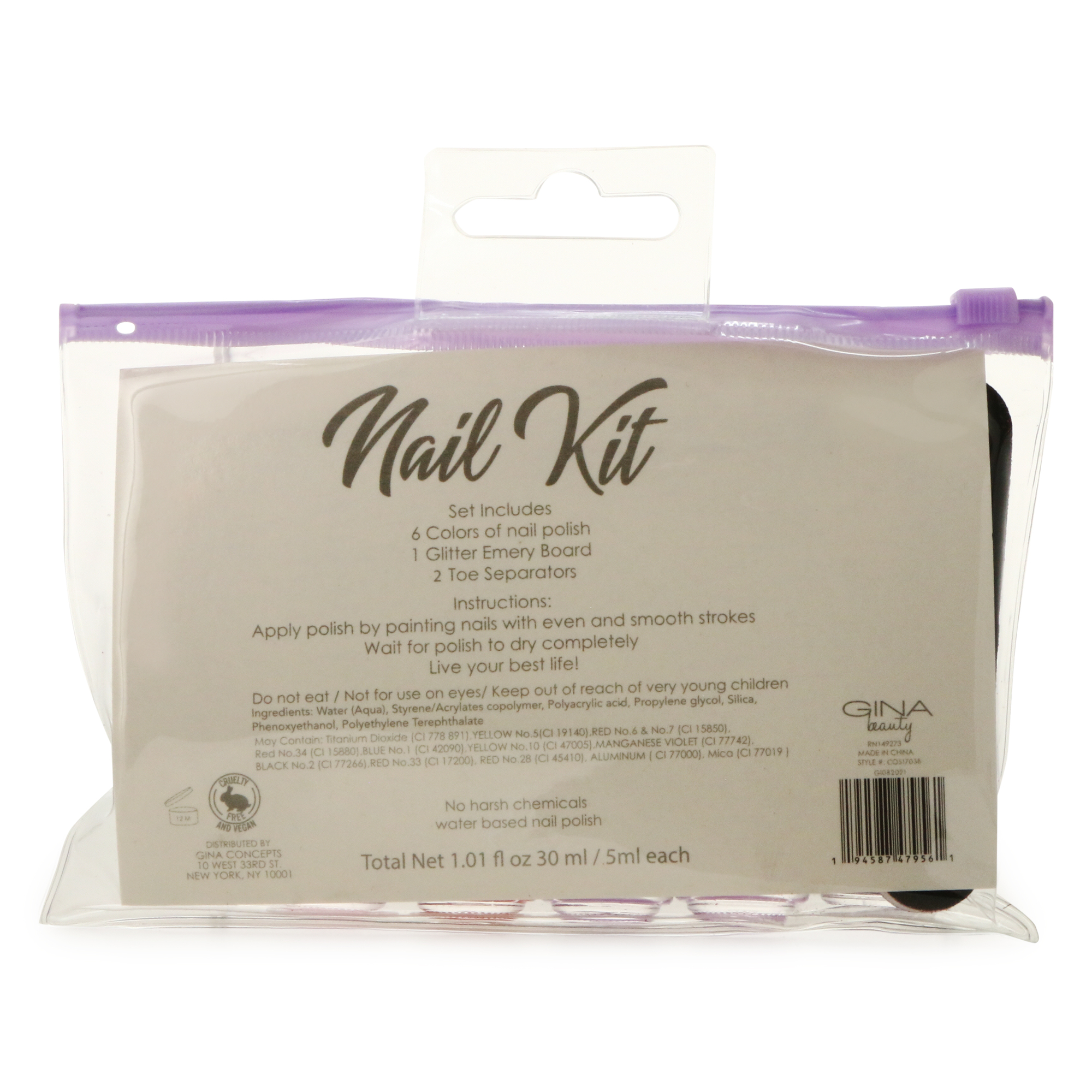 nail kit with 6 x nail polish