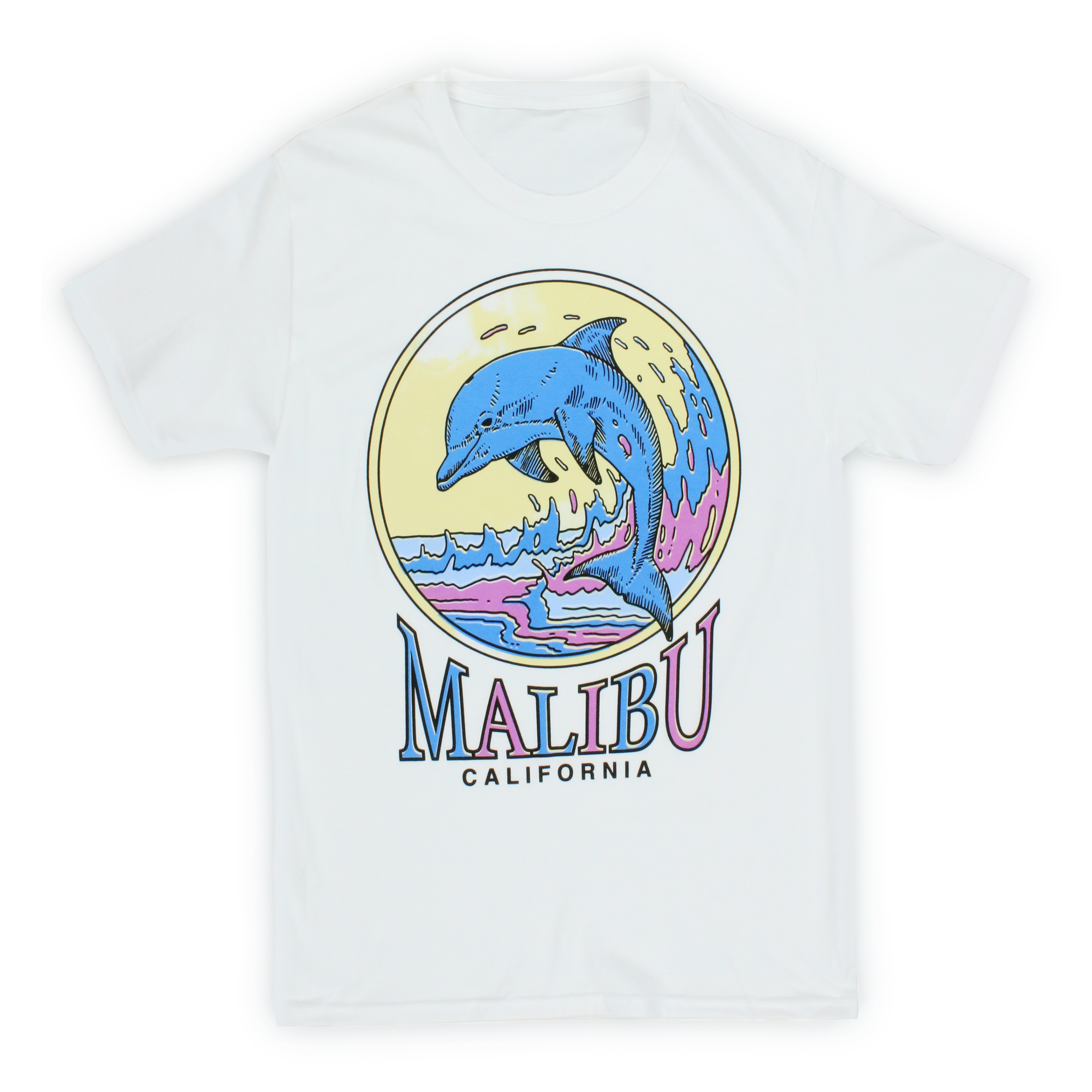 malibu, california dolphin graphic tee - small