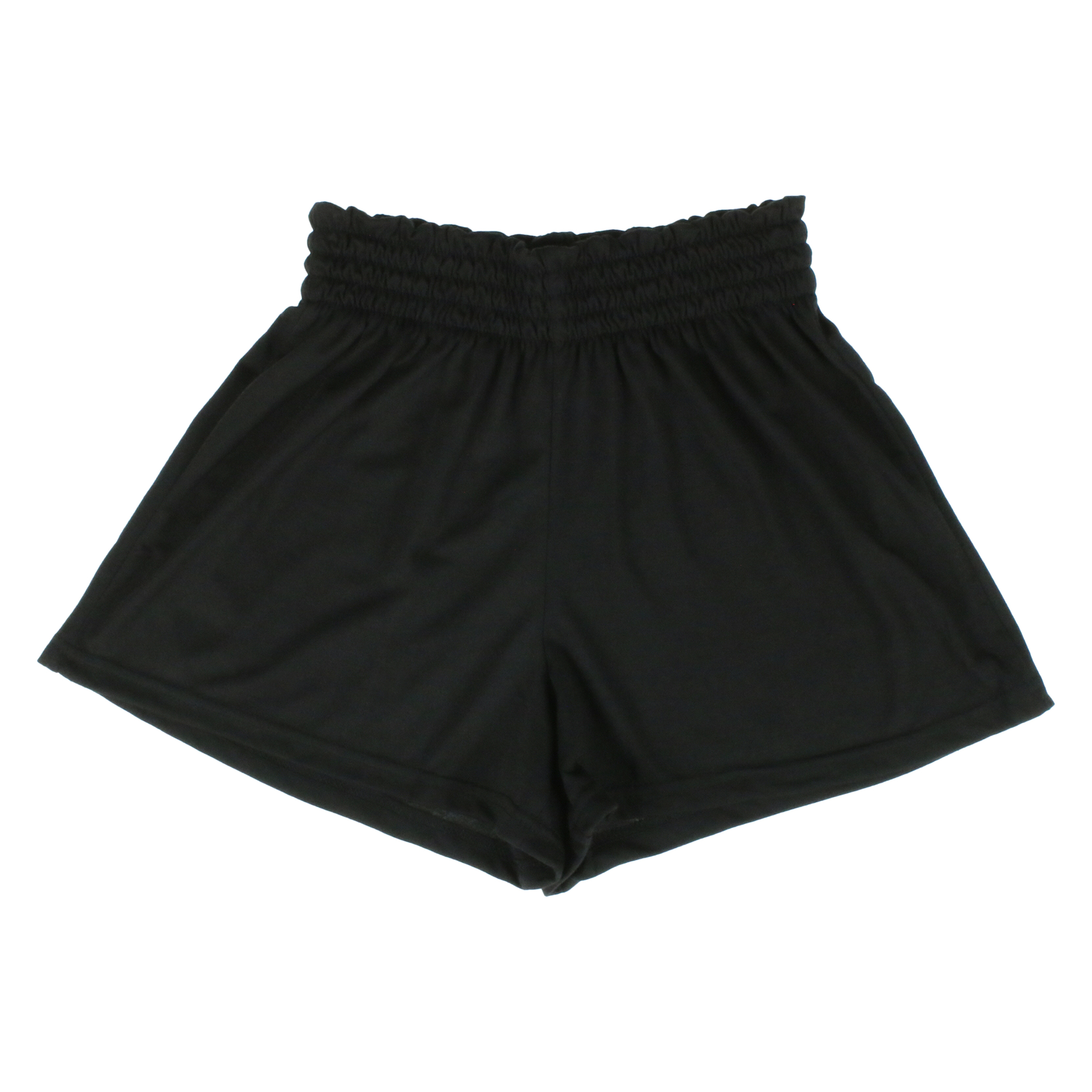 black smocked waist shorts