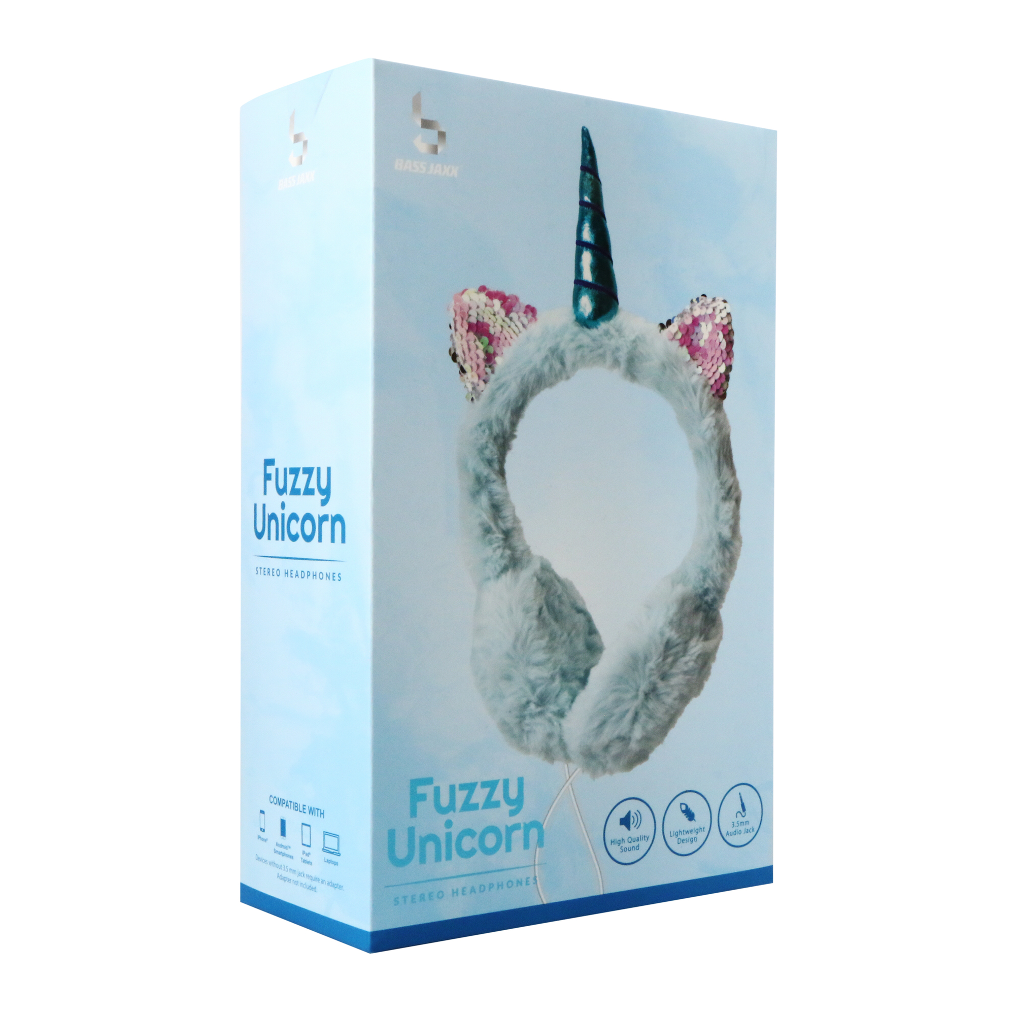 fuzzy unicorn wired headphones