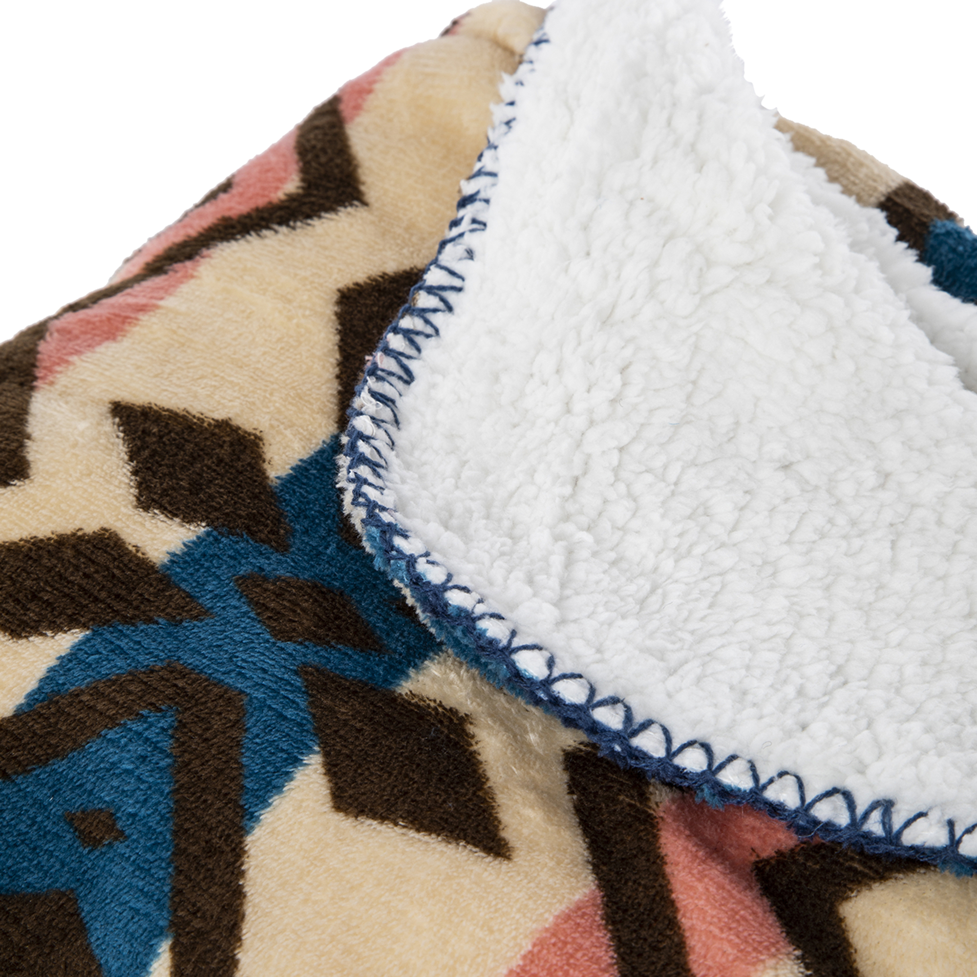 reversible plaid sherpa blanket 50in x 60in