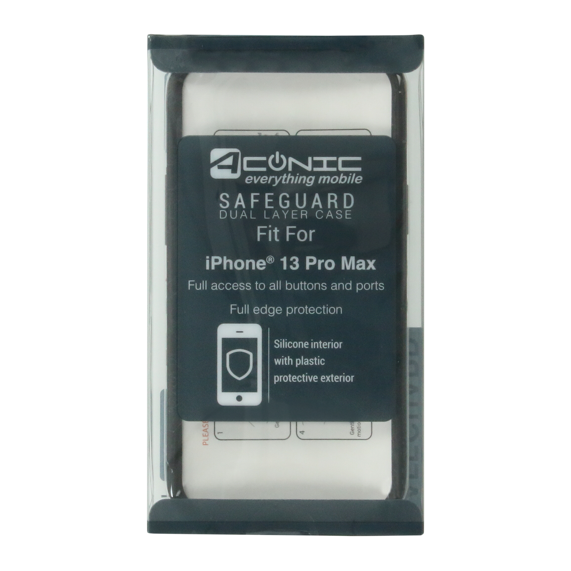 iPhone 13 Pro Max® wireless charging compatible dual layer case - black