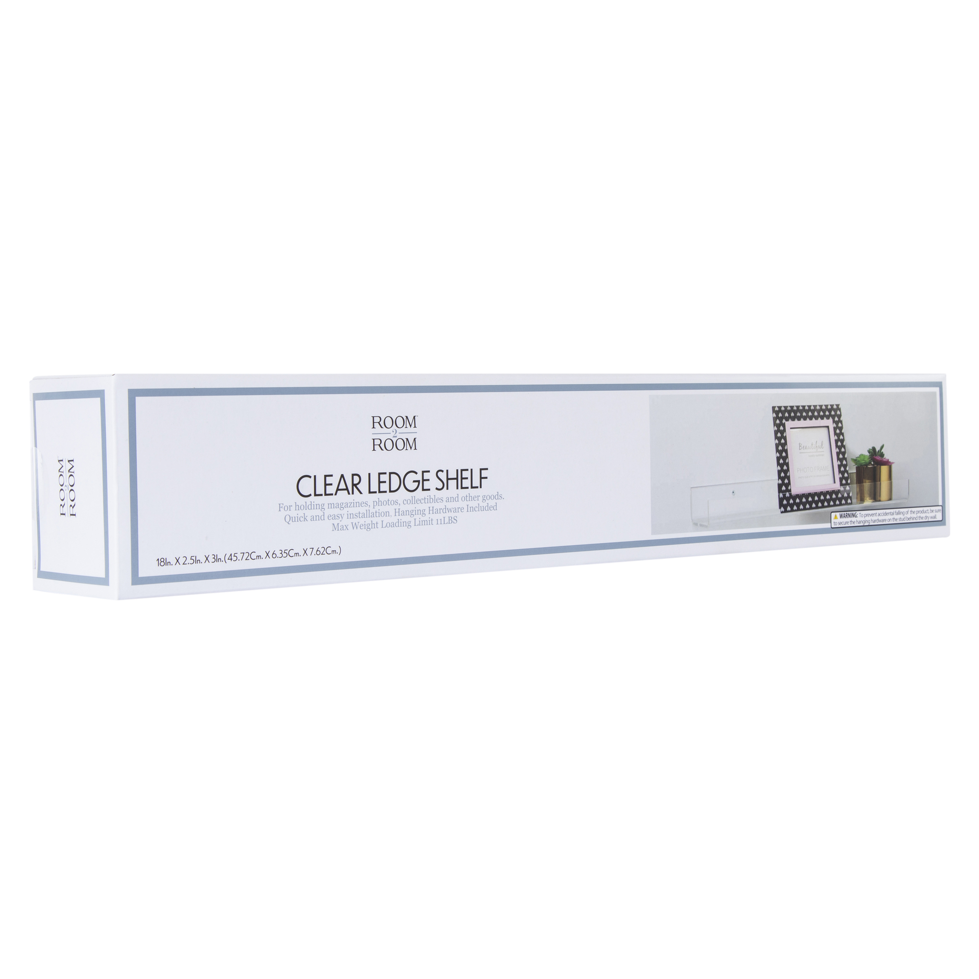 clear ledge floating shelf 18in