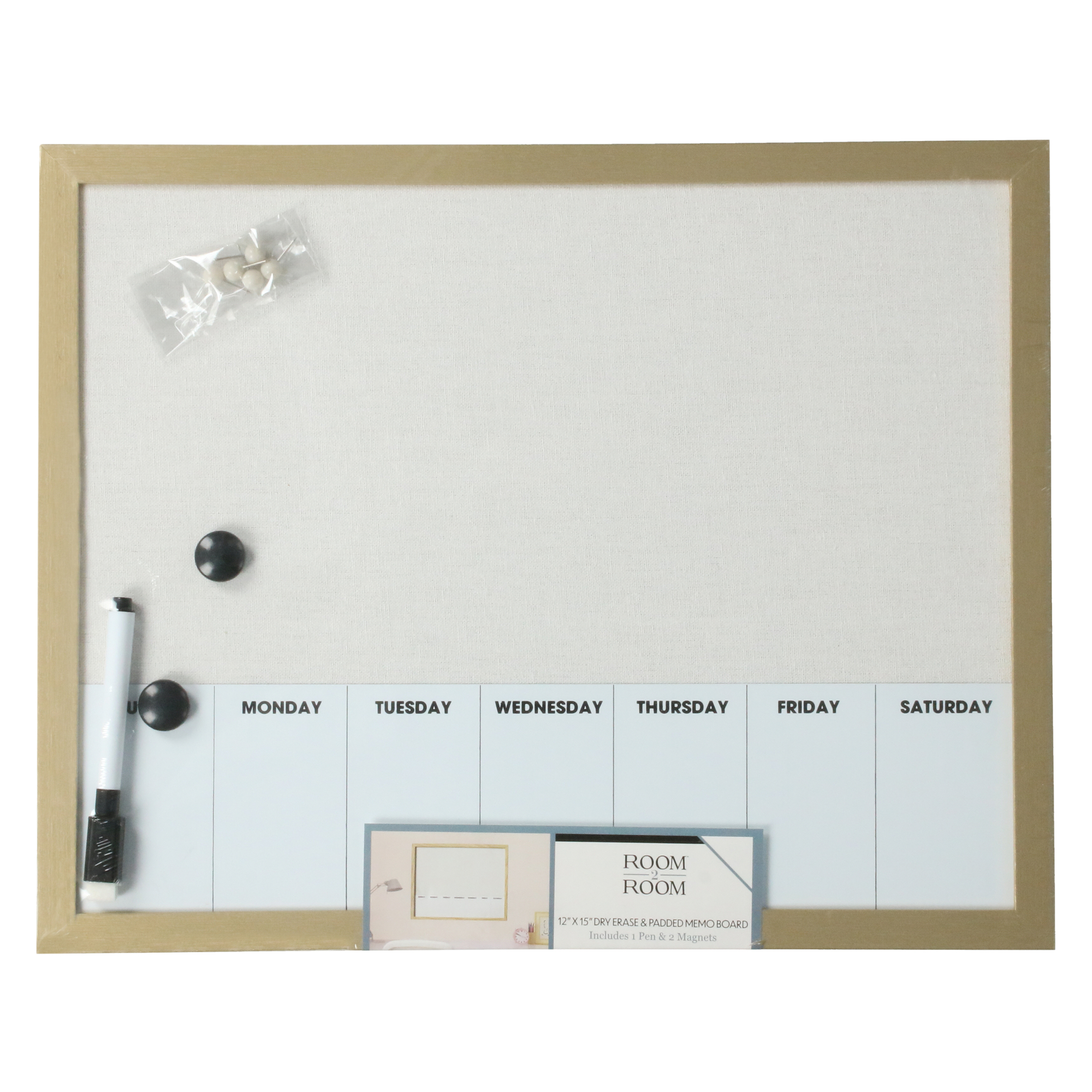 dry erase weekly calendar & bulletin board 12 x 15in