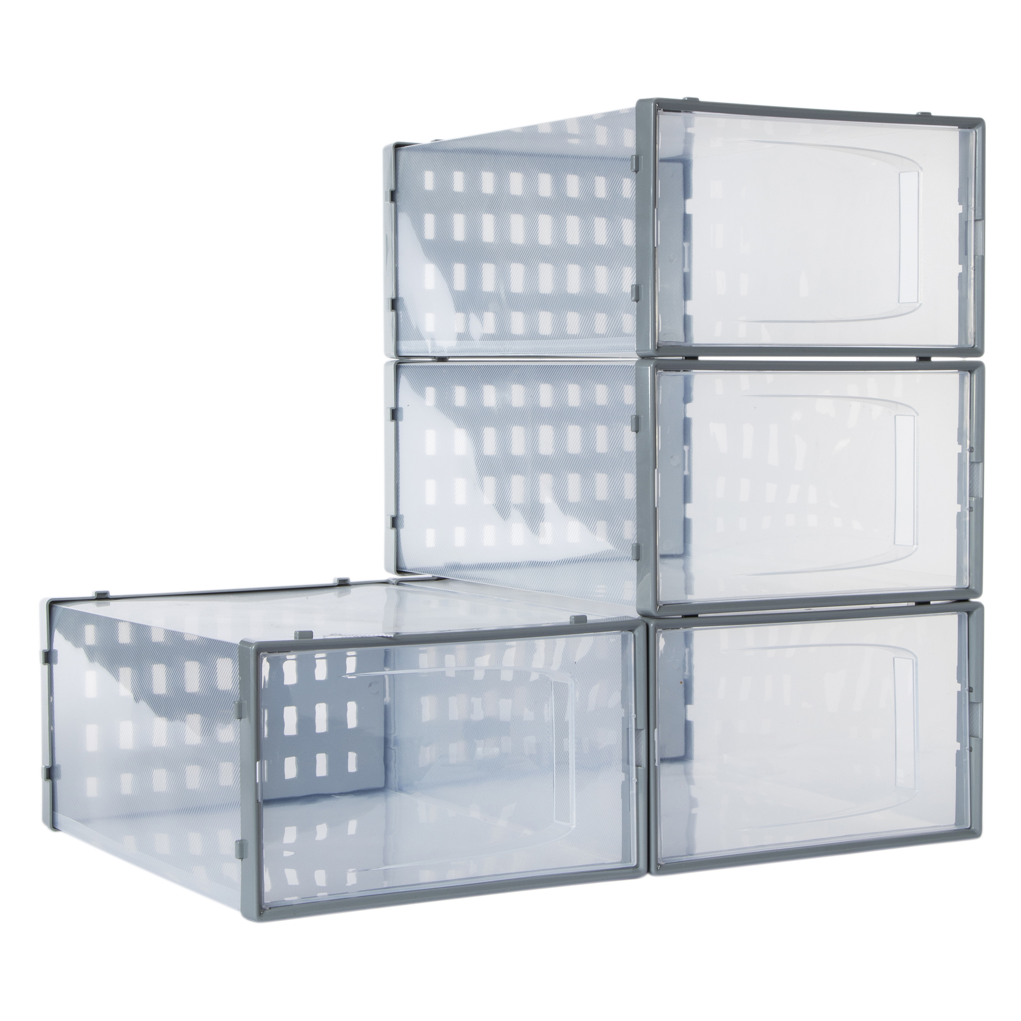 4 count stackable storage boxes set Five Below