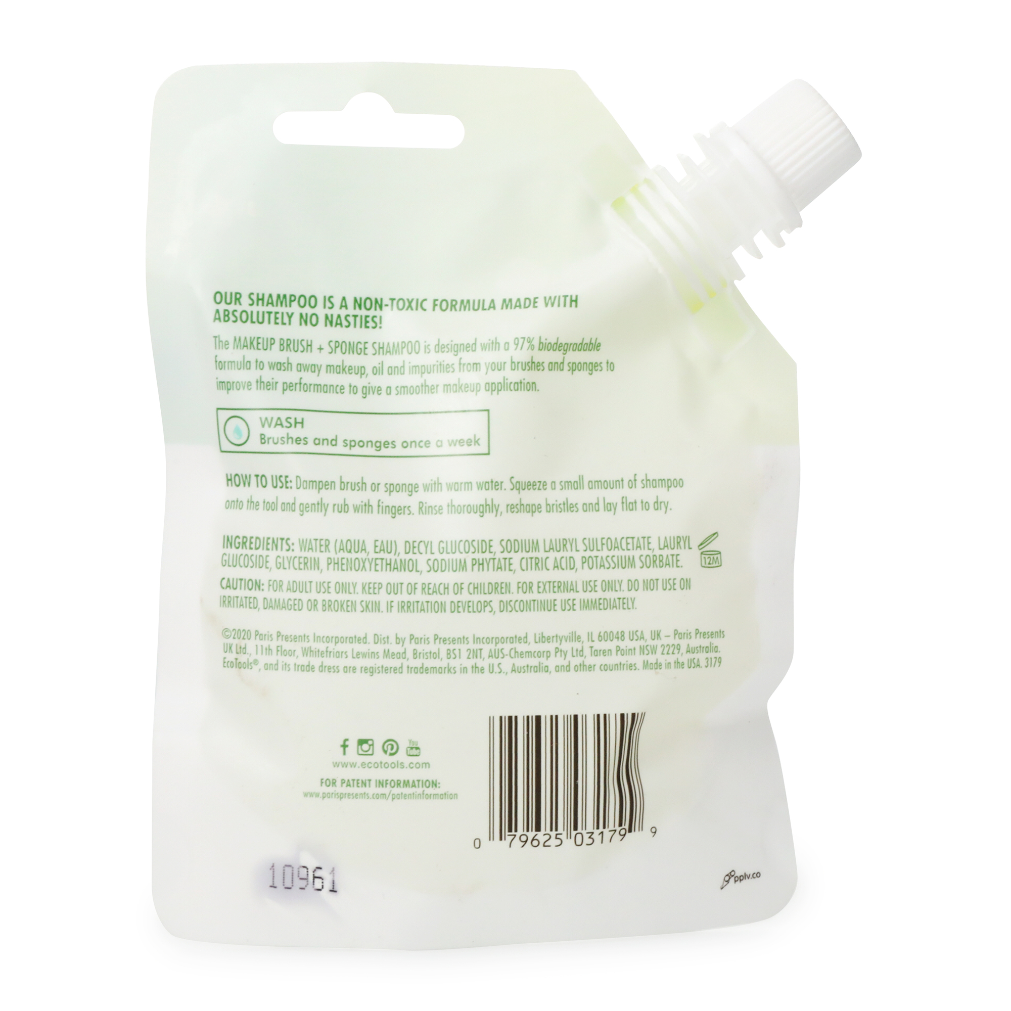 ecotools® makeup brush & sponge shampoo 3.4oz