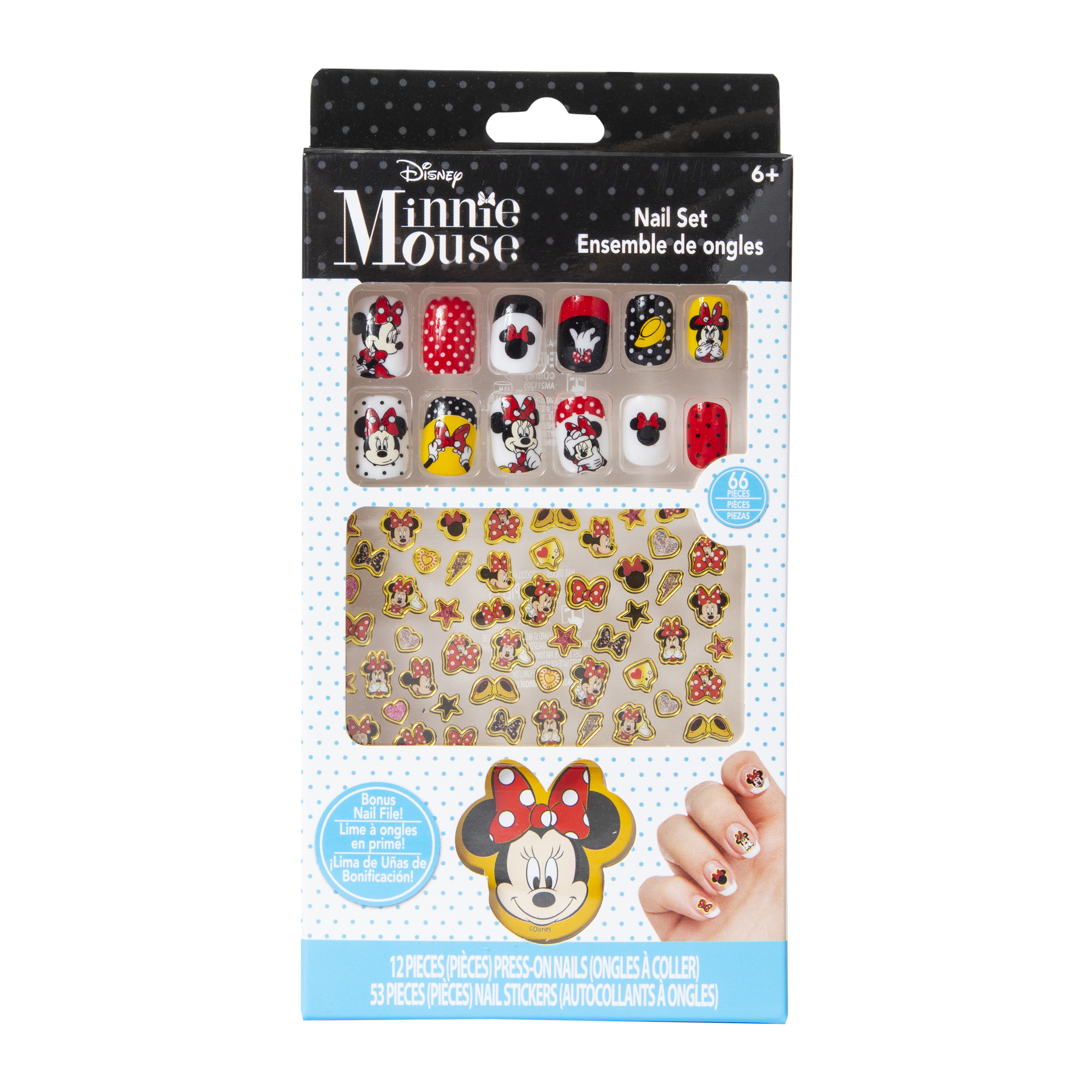Disney Minnie Mouse press-on nails & stickers set
