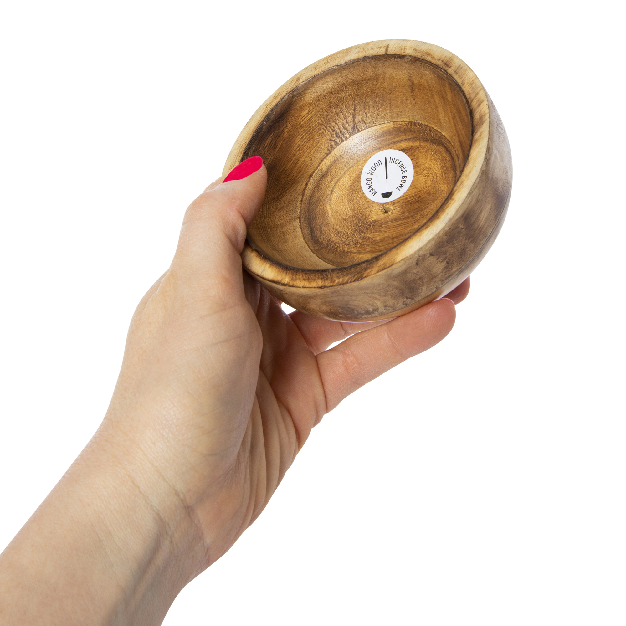 wooden bowl incense holder - dark