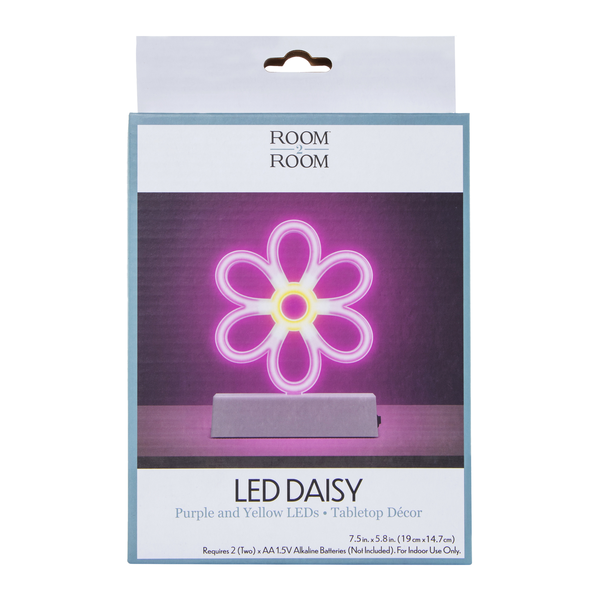 LED daisy neon light with stand 7.5in, battery operated