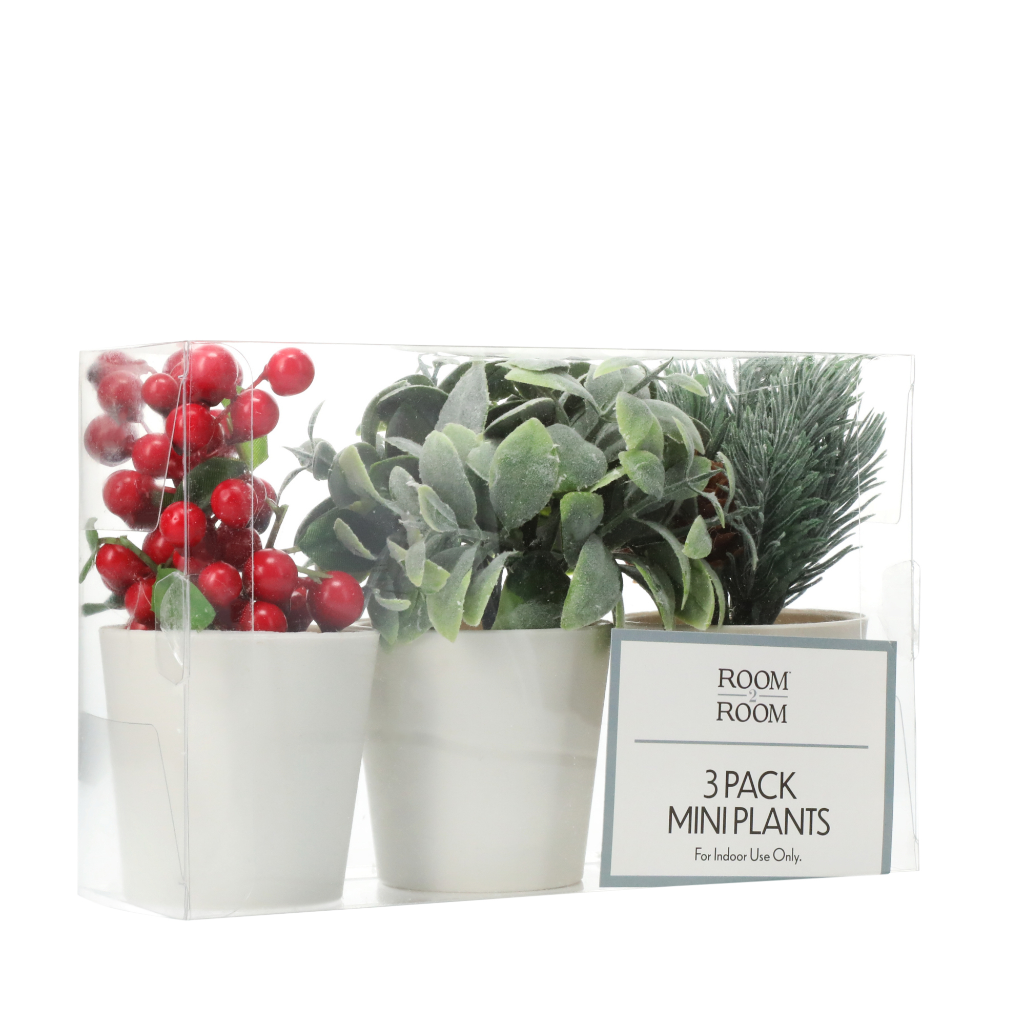 3-pack mini faux house plants 4in