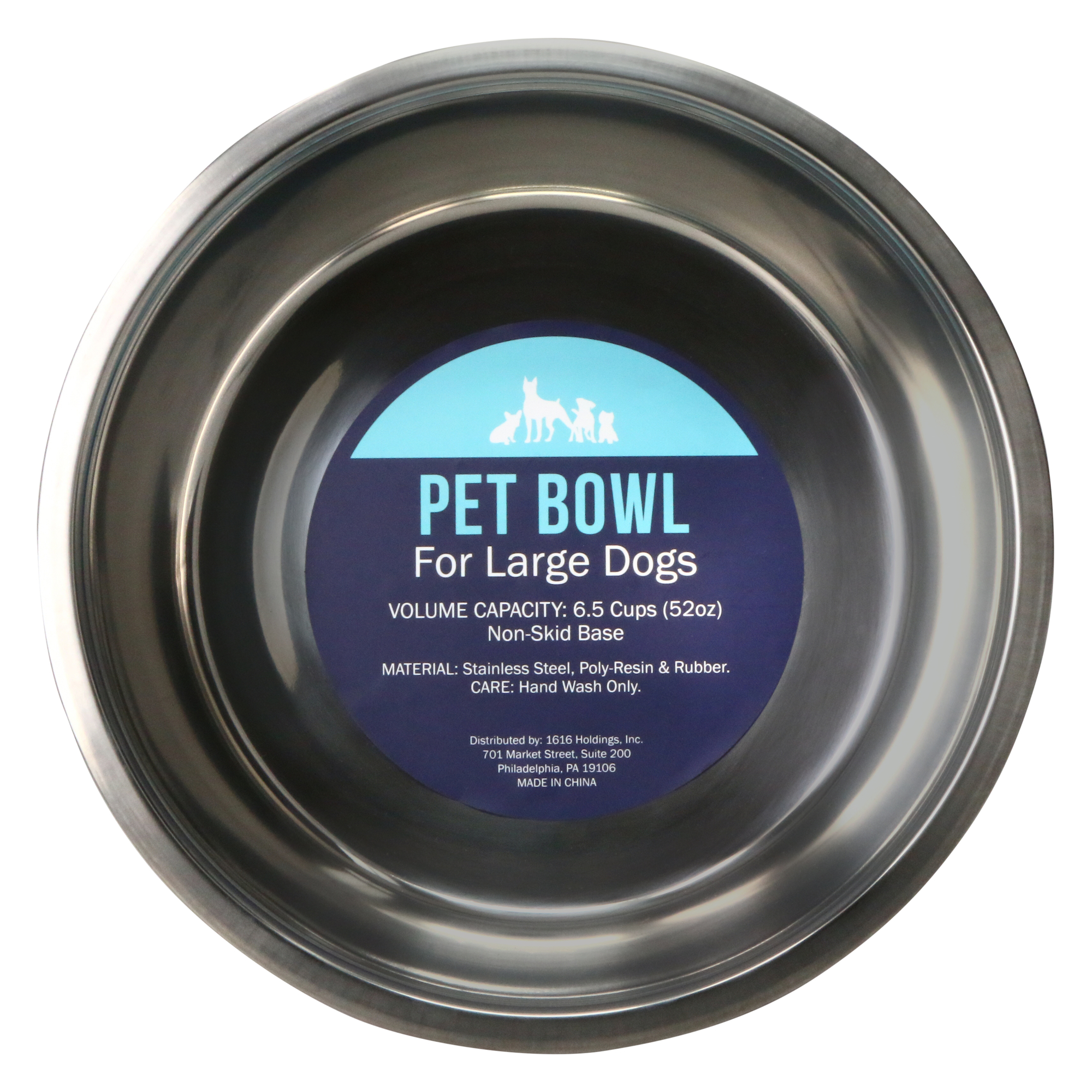 lilac stainless steel pet bowl for large dogs 6.5 cups/52oz