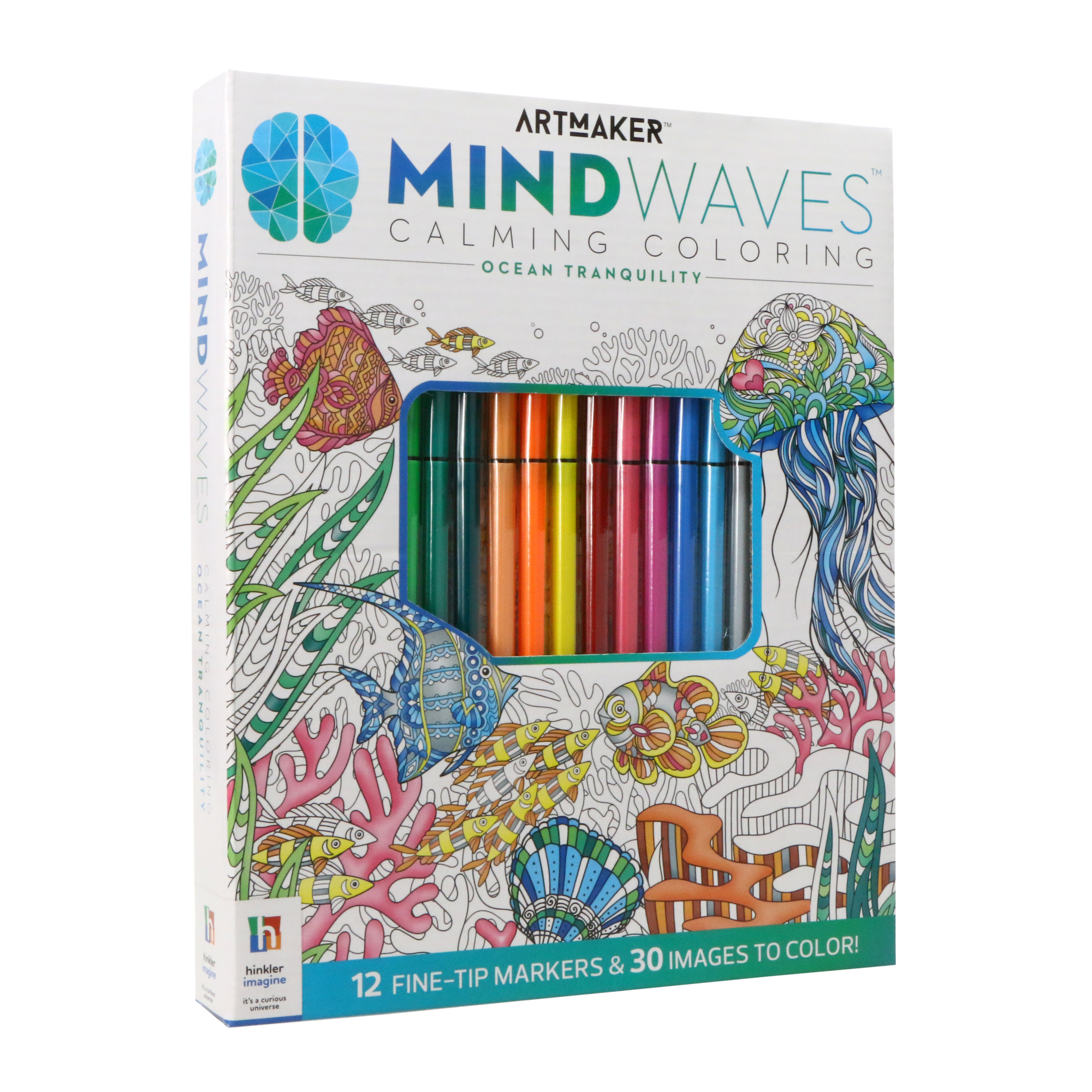 artmaker™ mind waves™ calming coloring set – ocean tranquility
