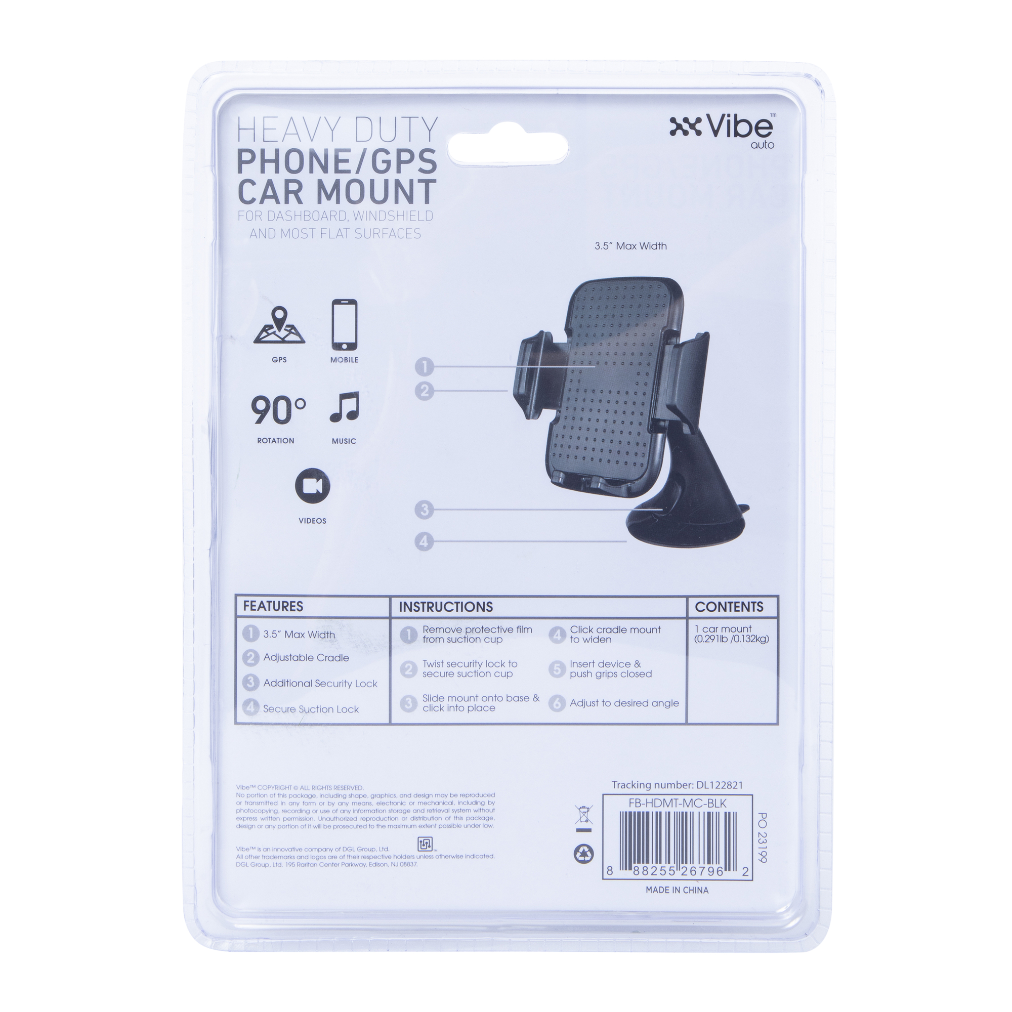 heavy-duty phone/gps suction car mount