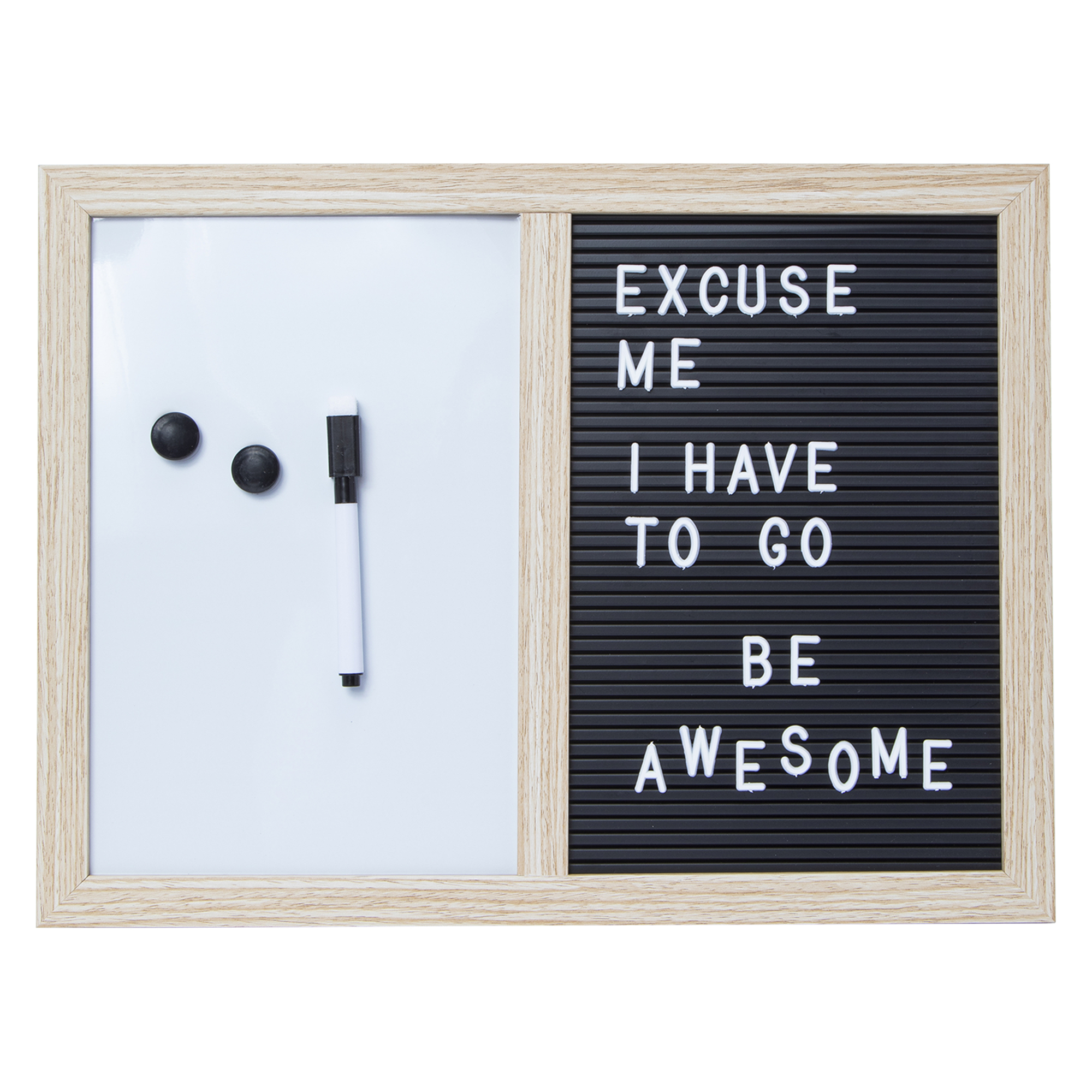 dual dry erase & letter board 12in x 16in