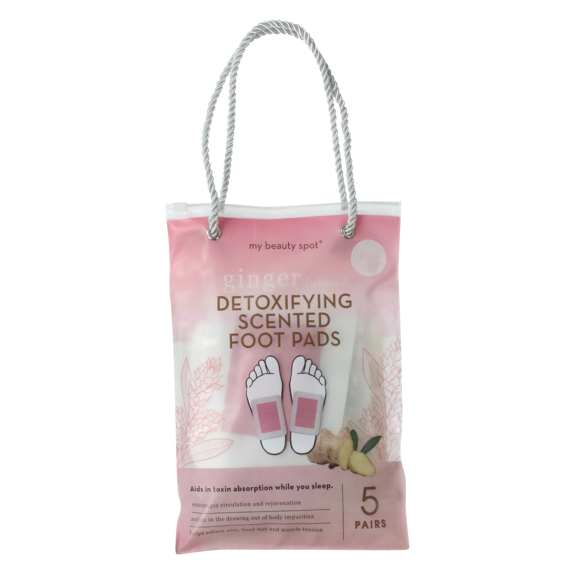 my beauty spot® ginger detoxifying scented foot pads, 5 pairs