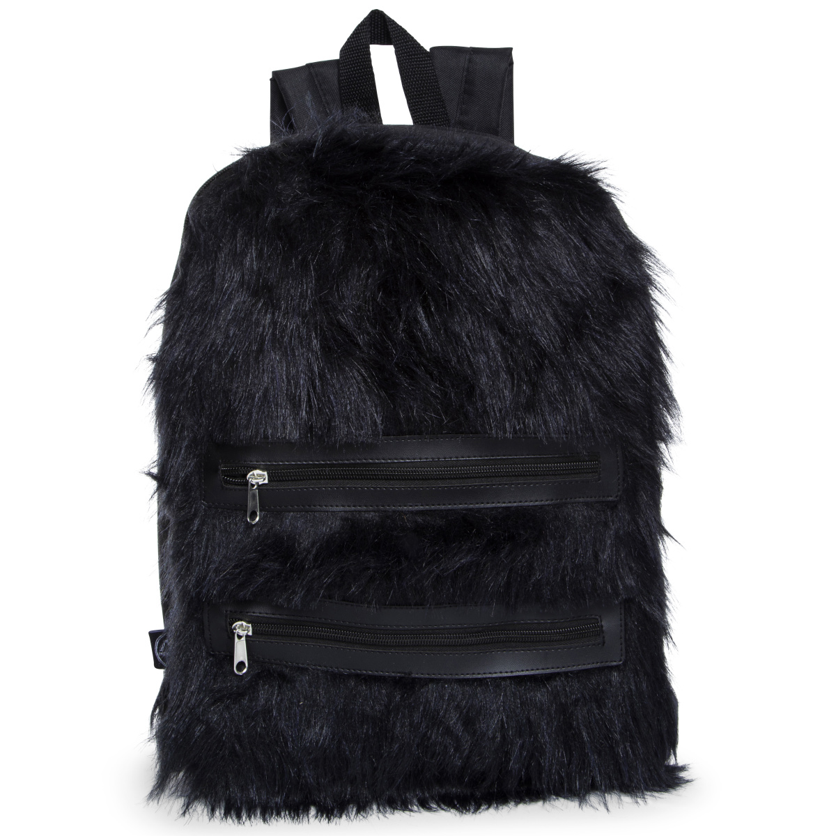 Black fur backpack online