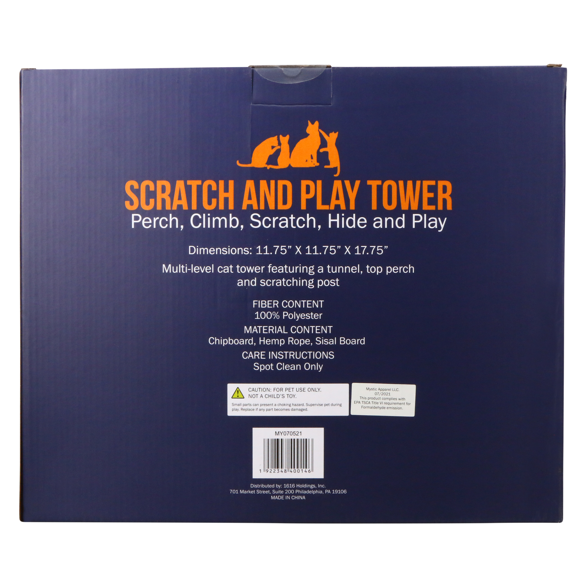 cat scratch and play tower 11.75in x 17.75in