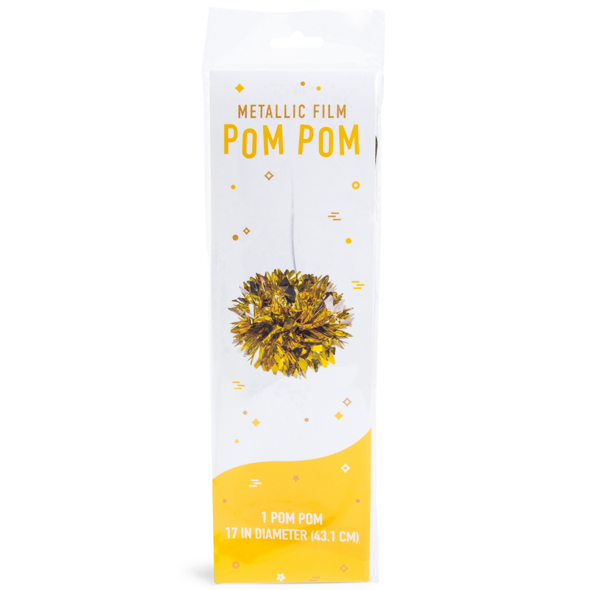 gold & silver metallic film pom pom 17in