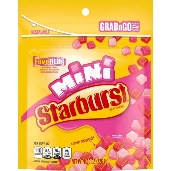 starburst® mini fave reds grab n go resealable bag 8oz
