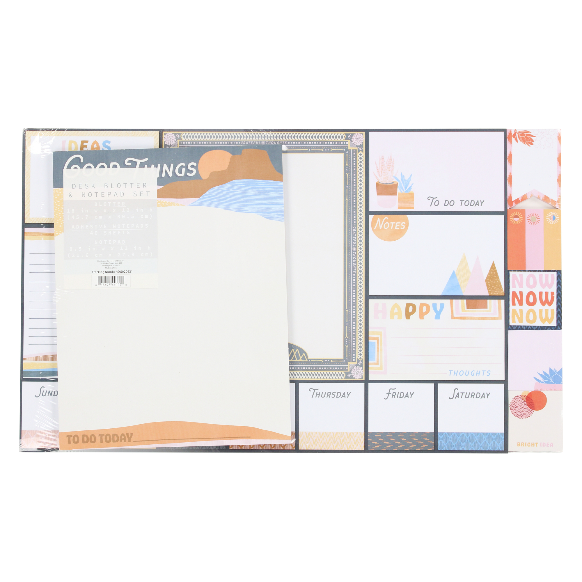 good things' desk blotter & notepad stationery set